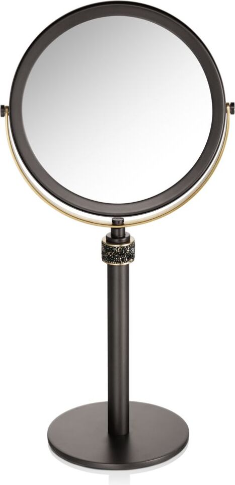 Lusterko kosmetyczne powiększające x5 Rocks ciemny metal mat