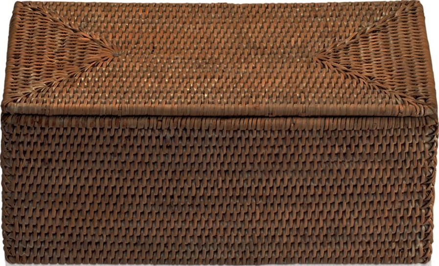 Pojemnik łazienkowy Basket 30 cm ciemny z pokrywką