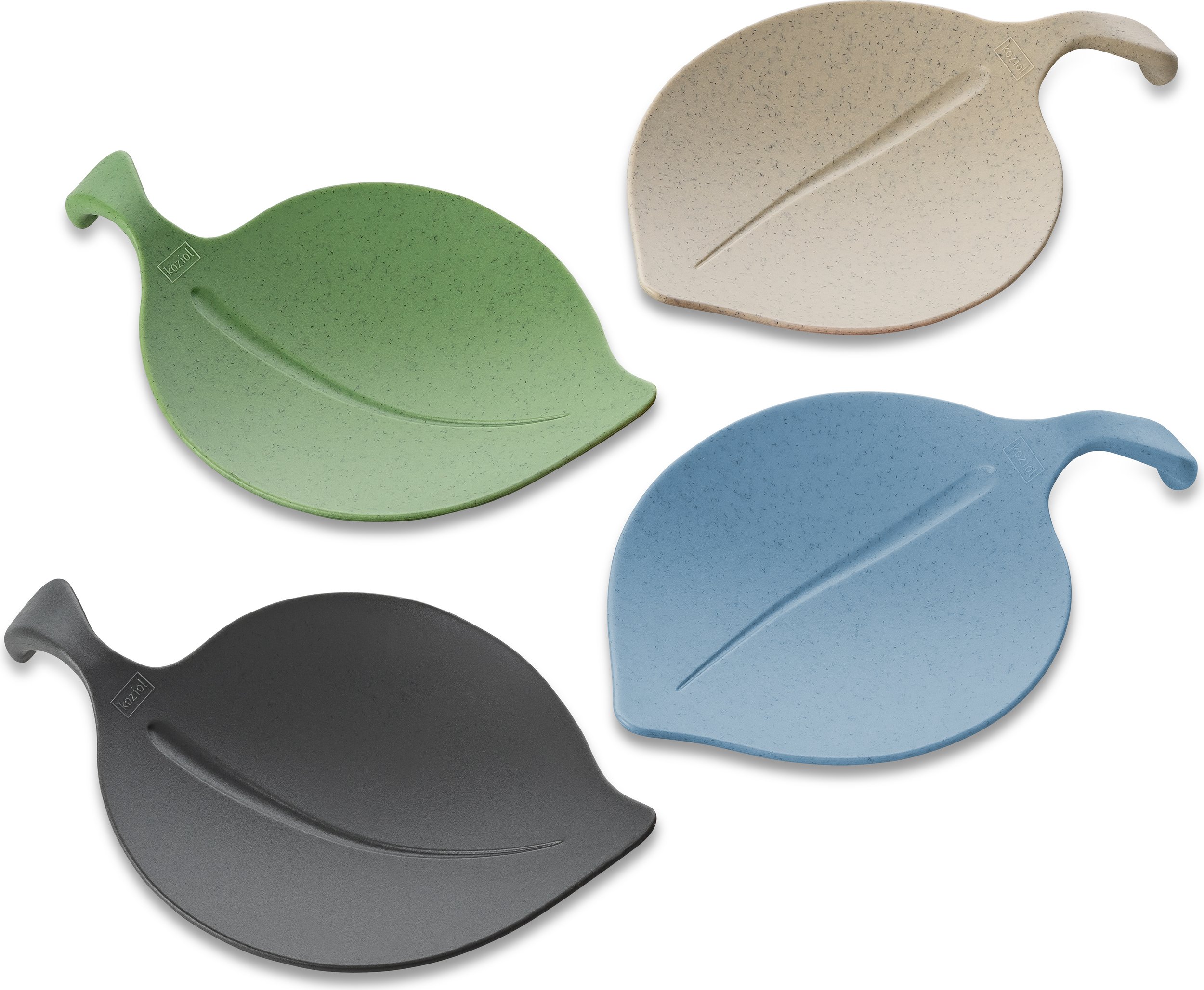 Spodeczki na przekąski Leaf-On kolory ziemi 4 szt.