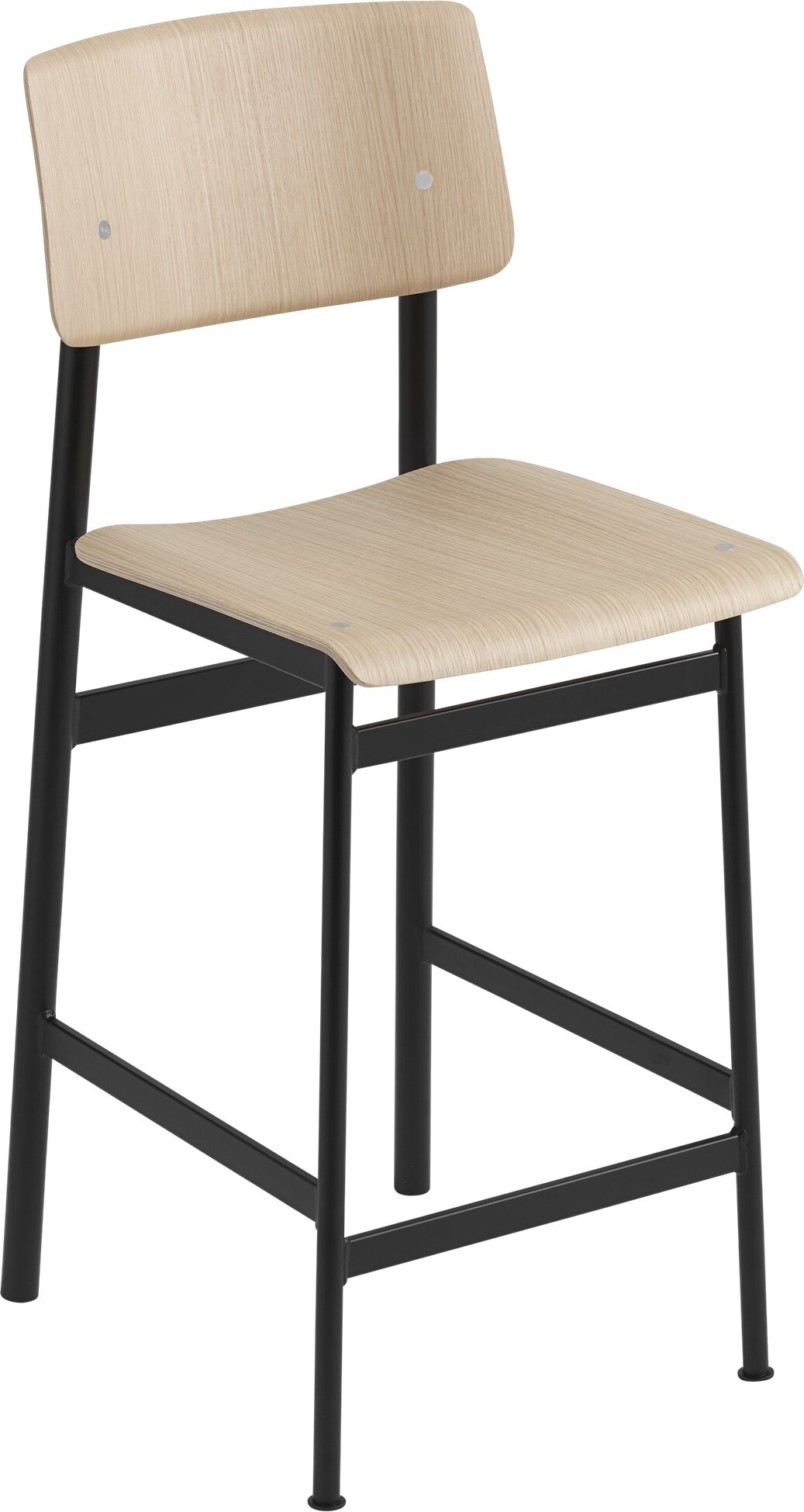 Stołek Loft 65 cm jasny dąb nogi czarne