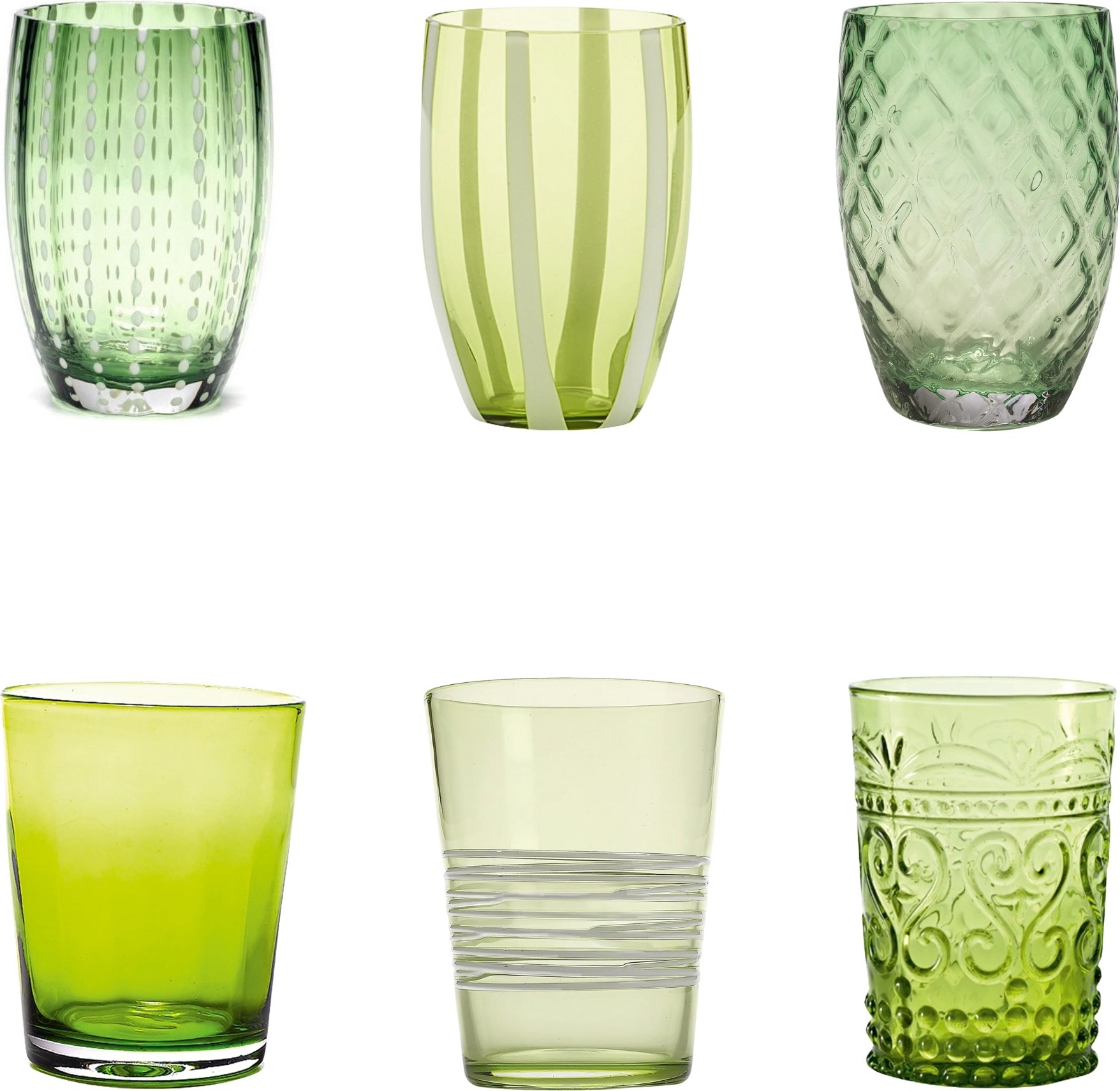 Szklanki Melting Pot zielone 6 szt.