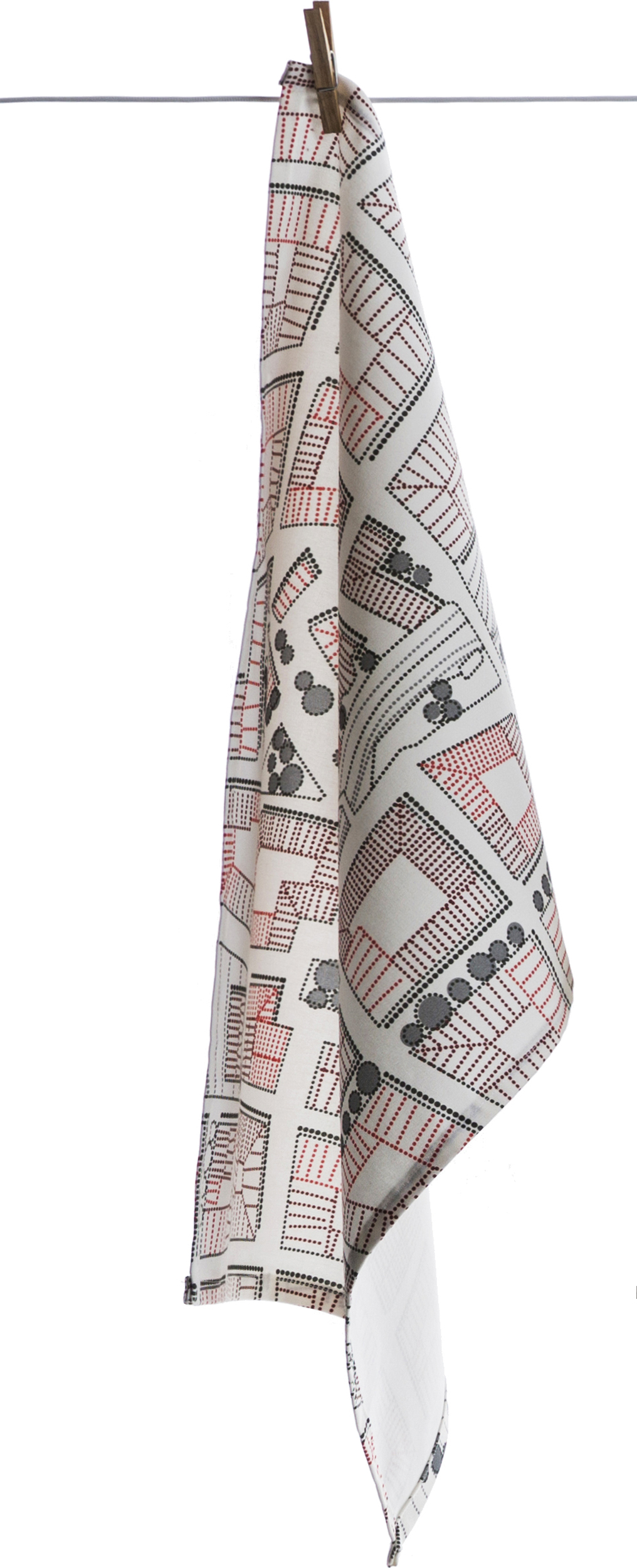 Ścierka kuchenna Sweden from Above City 50 x 70 cm czerwona