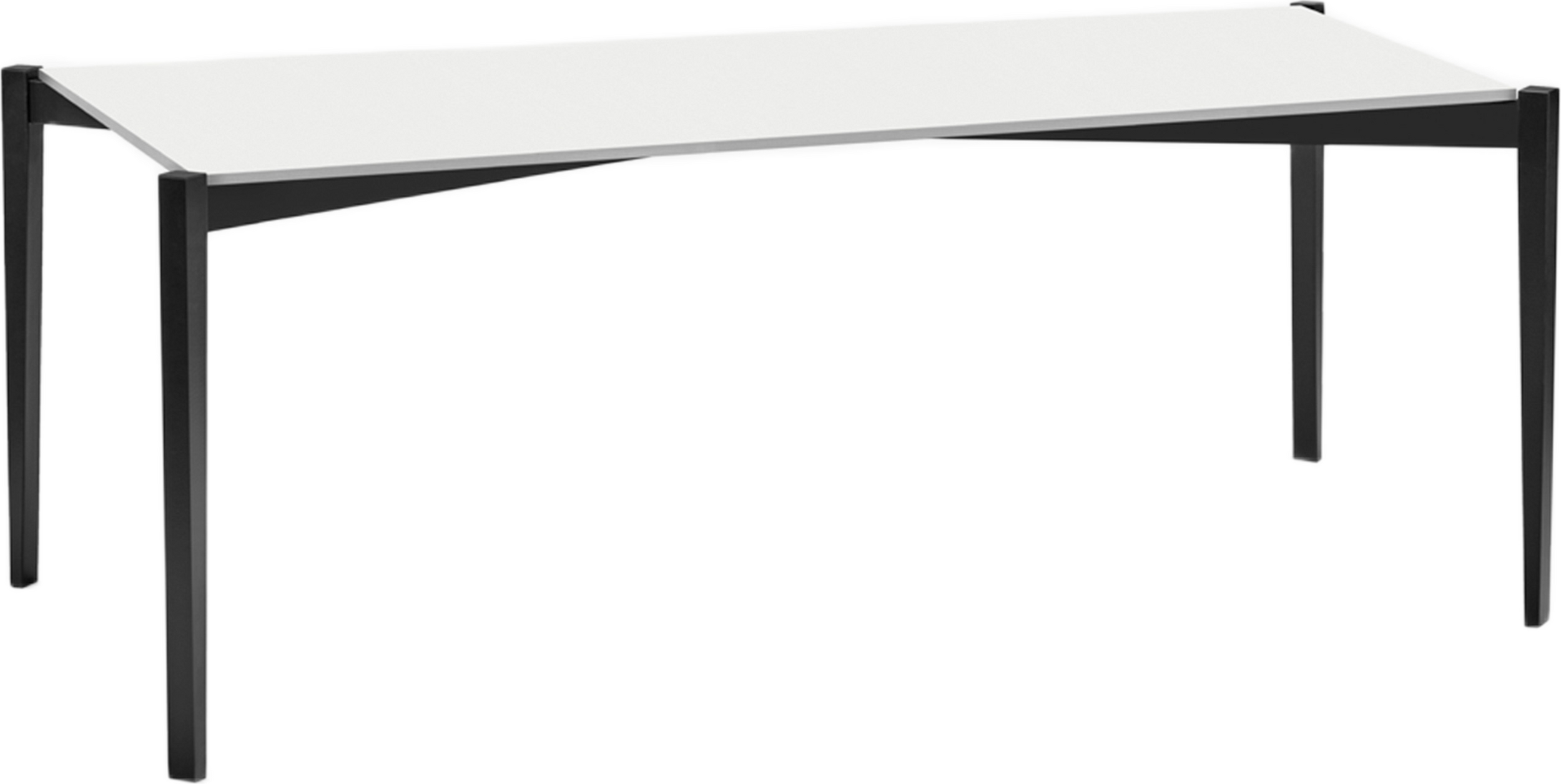 Stół Elois 194 x 97 cm czarno-biały drewno bukowe