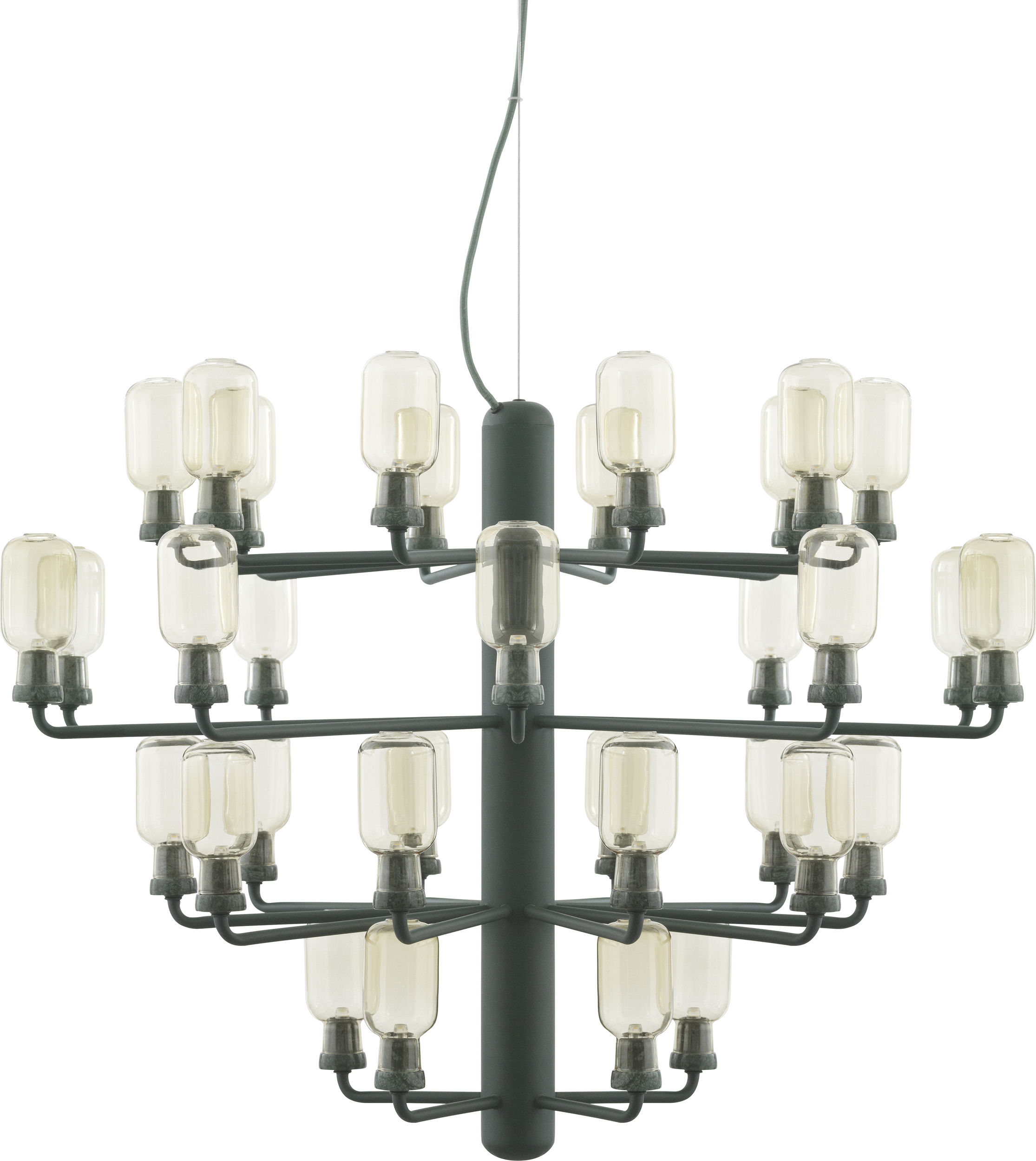 Żyrandol Amp duży złotozielony