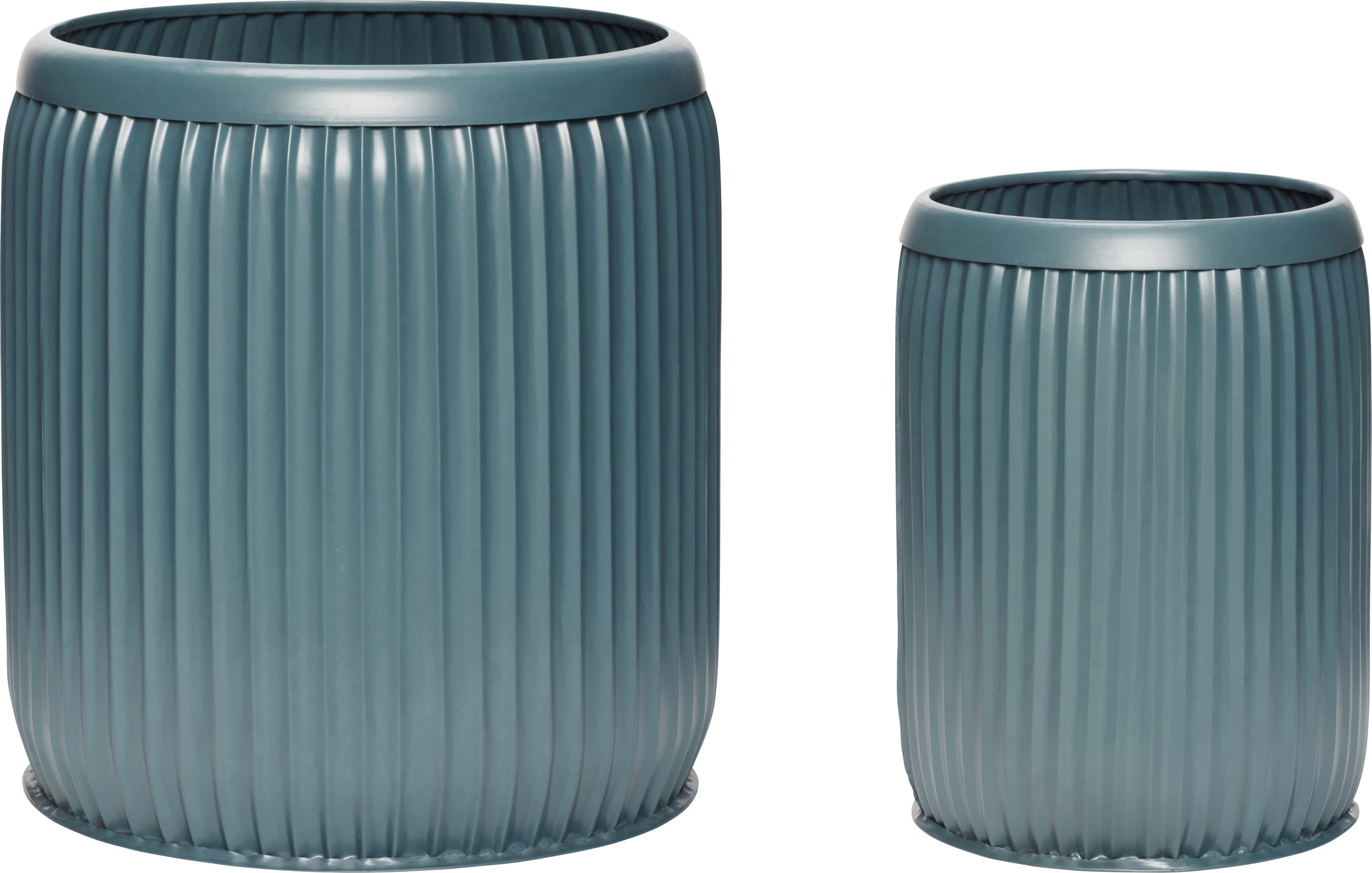 Doniczka Hübsch ciemnozielona metalowa 2 szt.