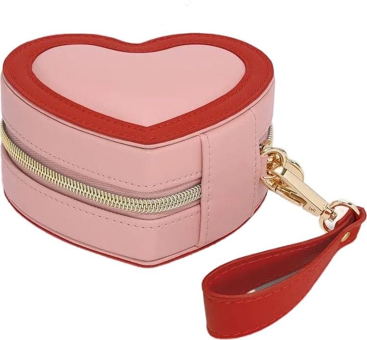 Pudełko podróżne na biżuterię Stackers Heart różowe