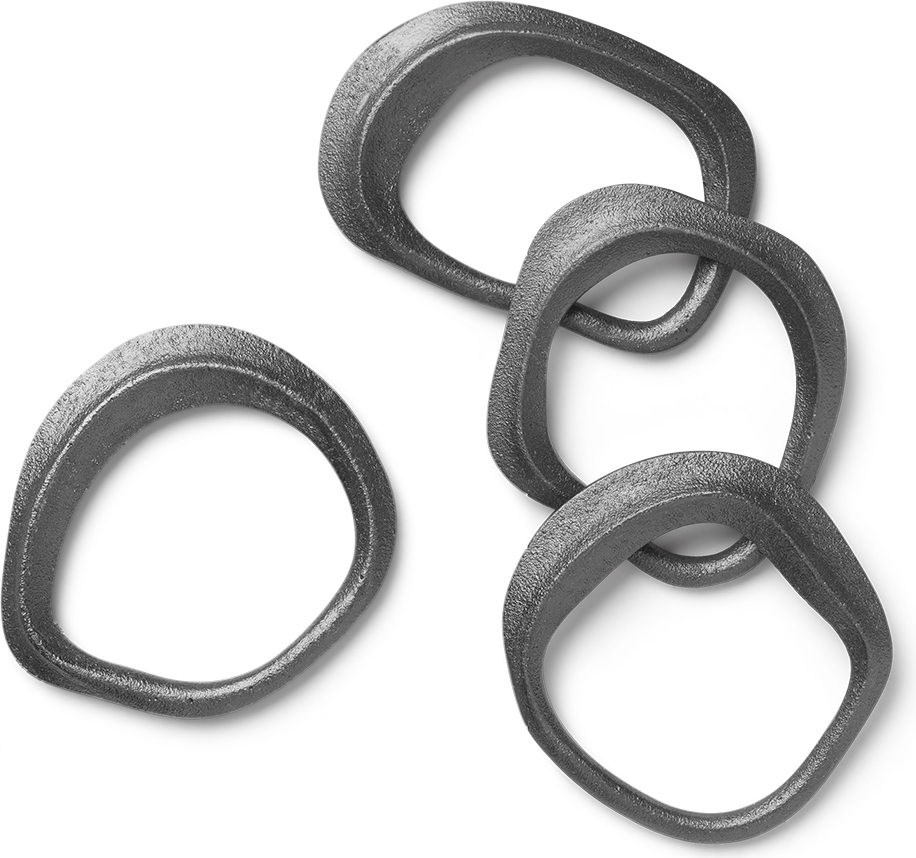 Obrączki na serwetki Flow srebrne 4 szt.