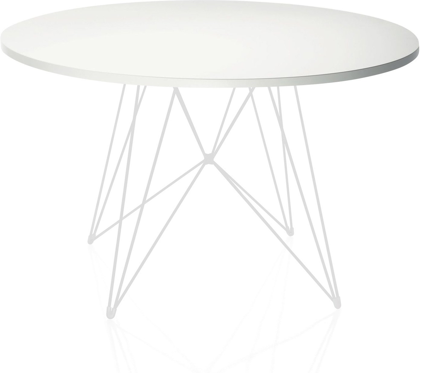 Stół XZ3 okrągły biały blat biała rama