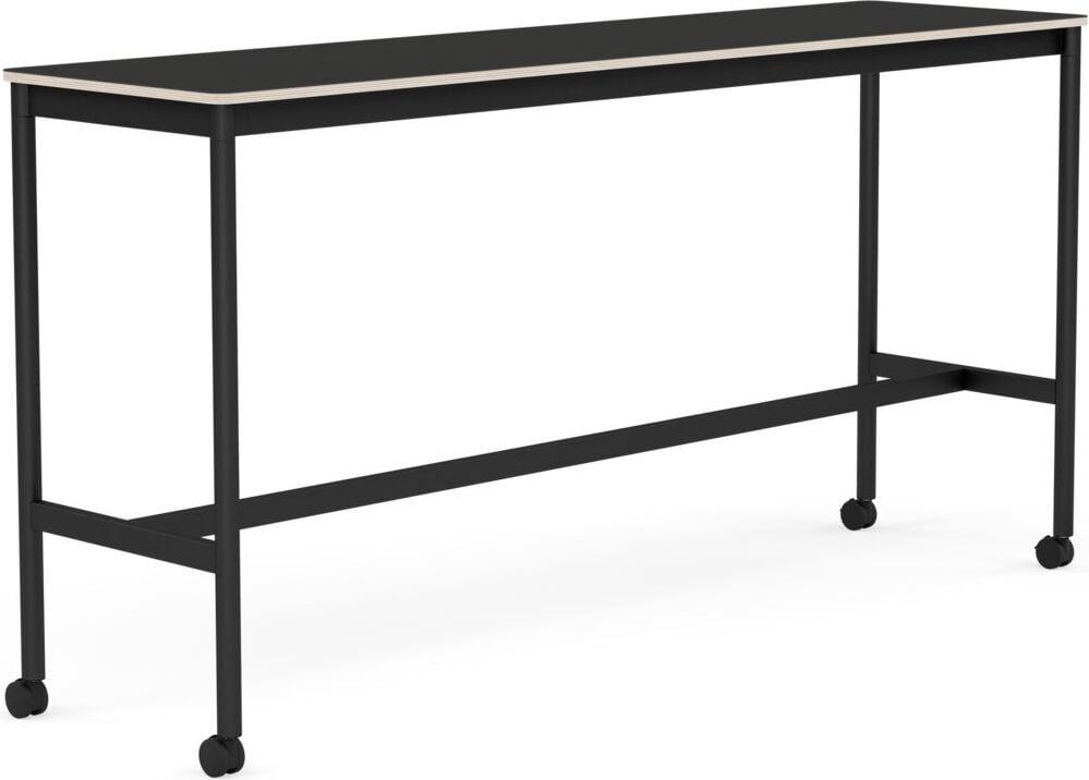 Stół na kółkach Base 50 x 190 x 95 cm czarny nanolaminat nogi czarne