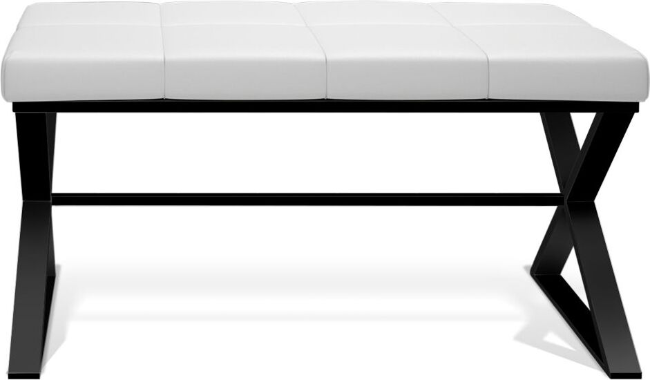 Ławka Decor Walther czarny mat z poduszką z białej ekoskóry