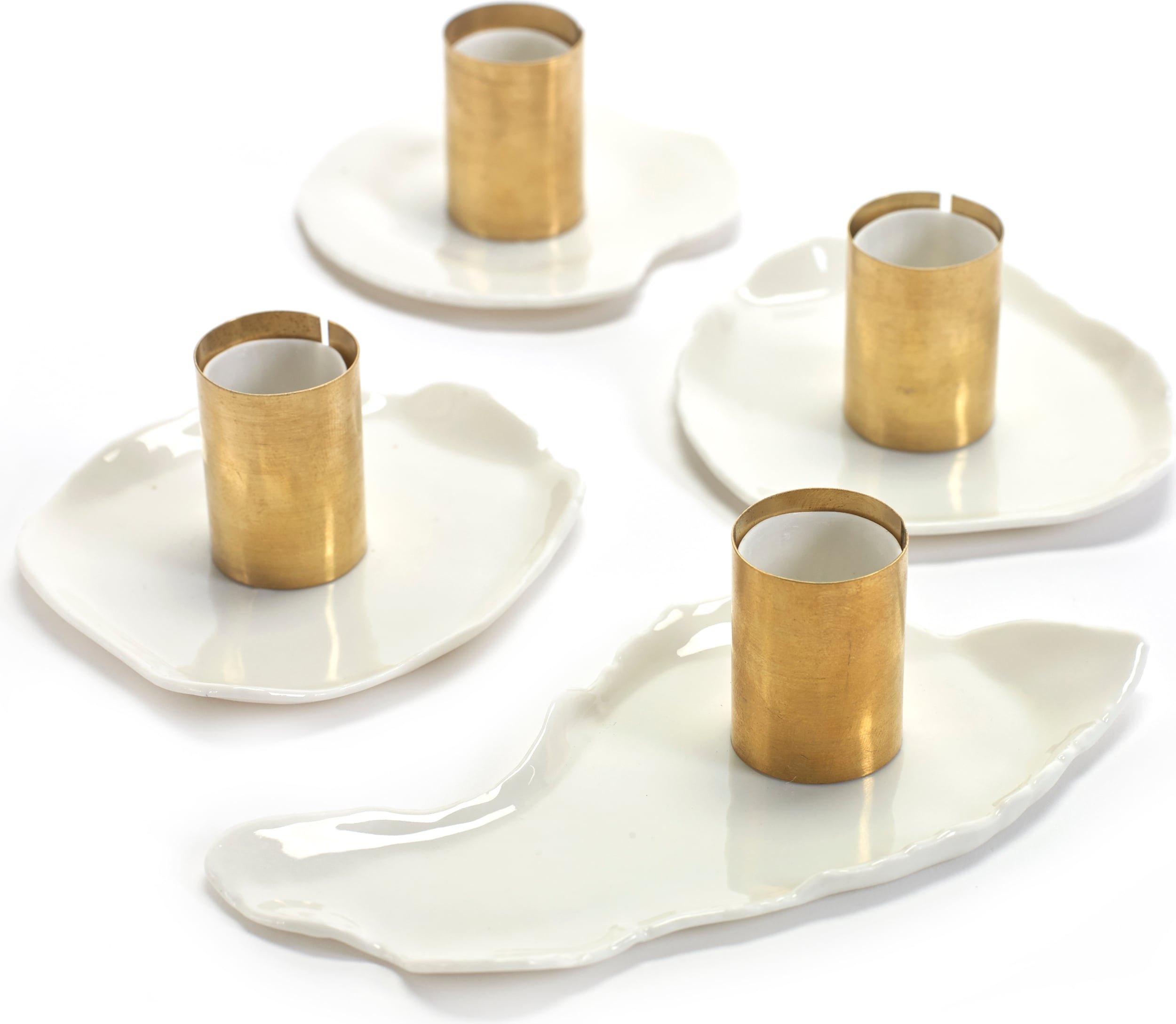 Świeczniki na klasyczne świece Marie złote 4 szt.