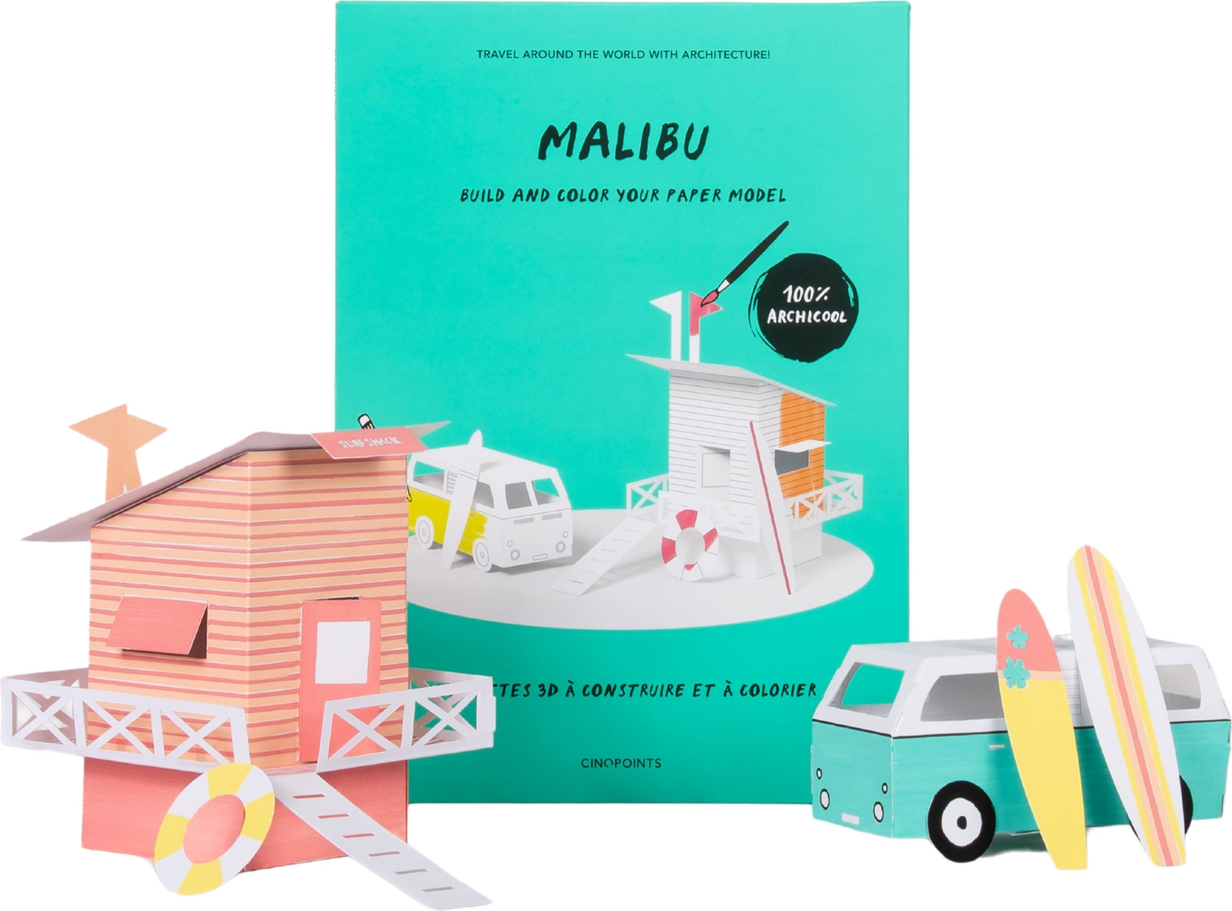 Zestaw do składania z papieru i kolorowania Model Malibu