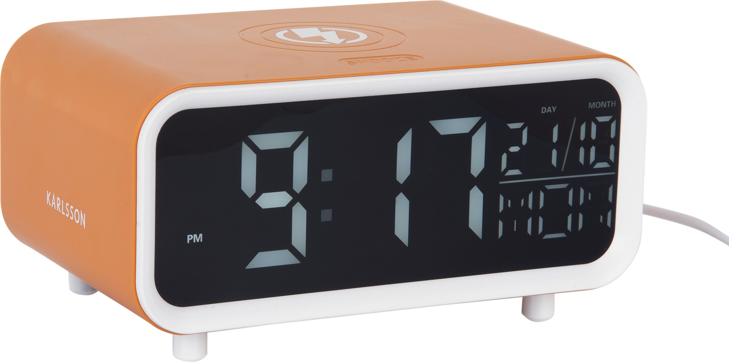 Budzik Chunky LED pomarańczowy z ładowaniem indukcyjnym