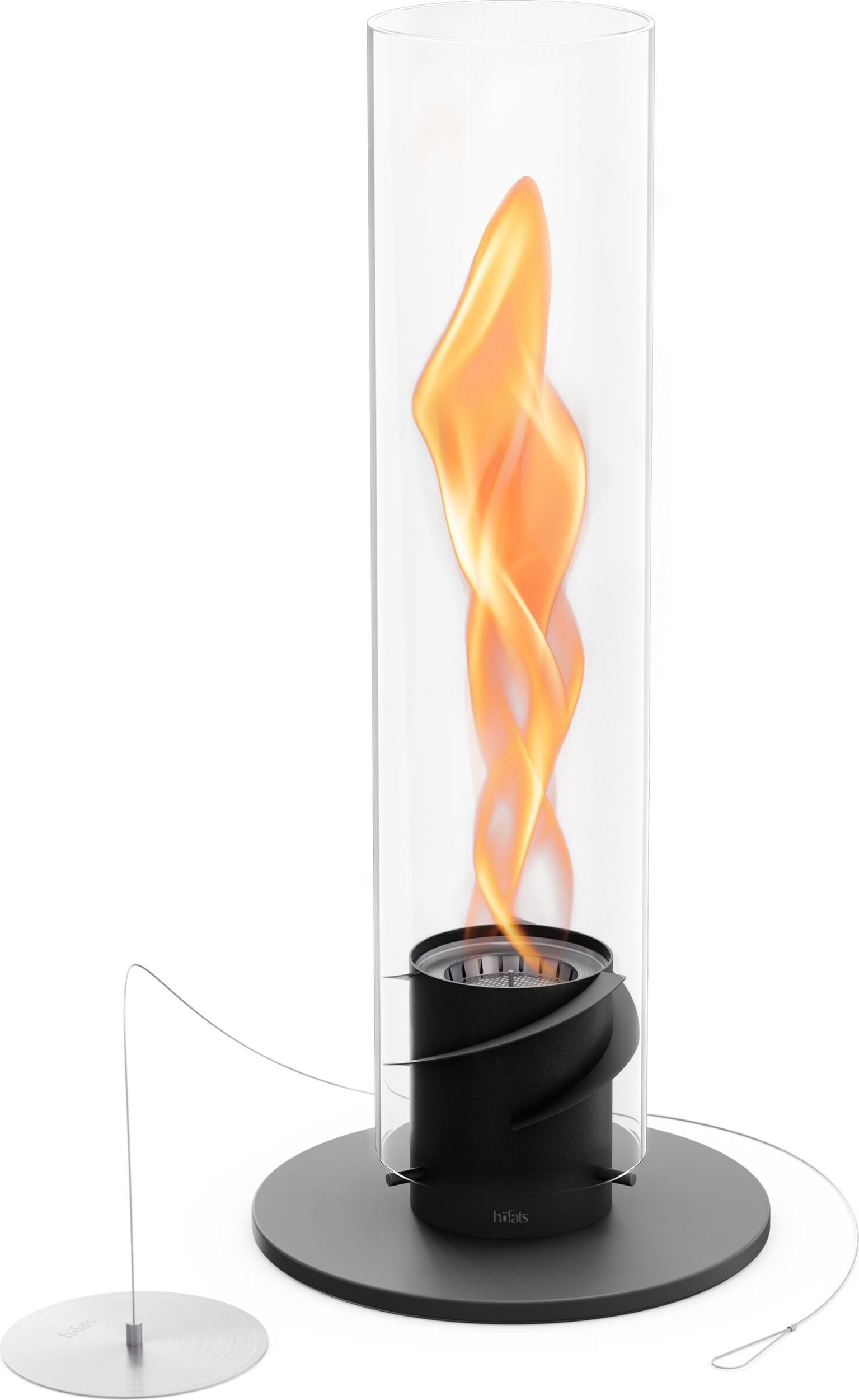 Latarnia Spin II mała czarna z podstawą