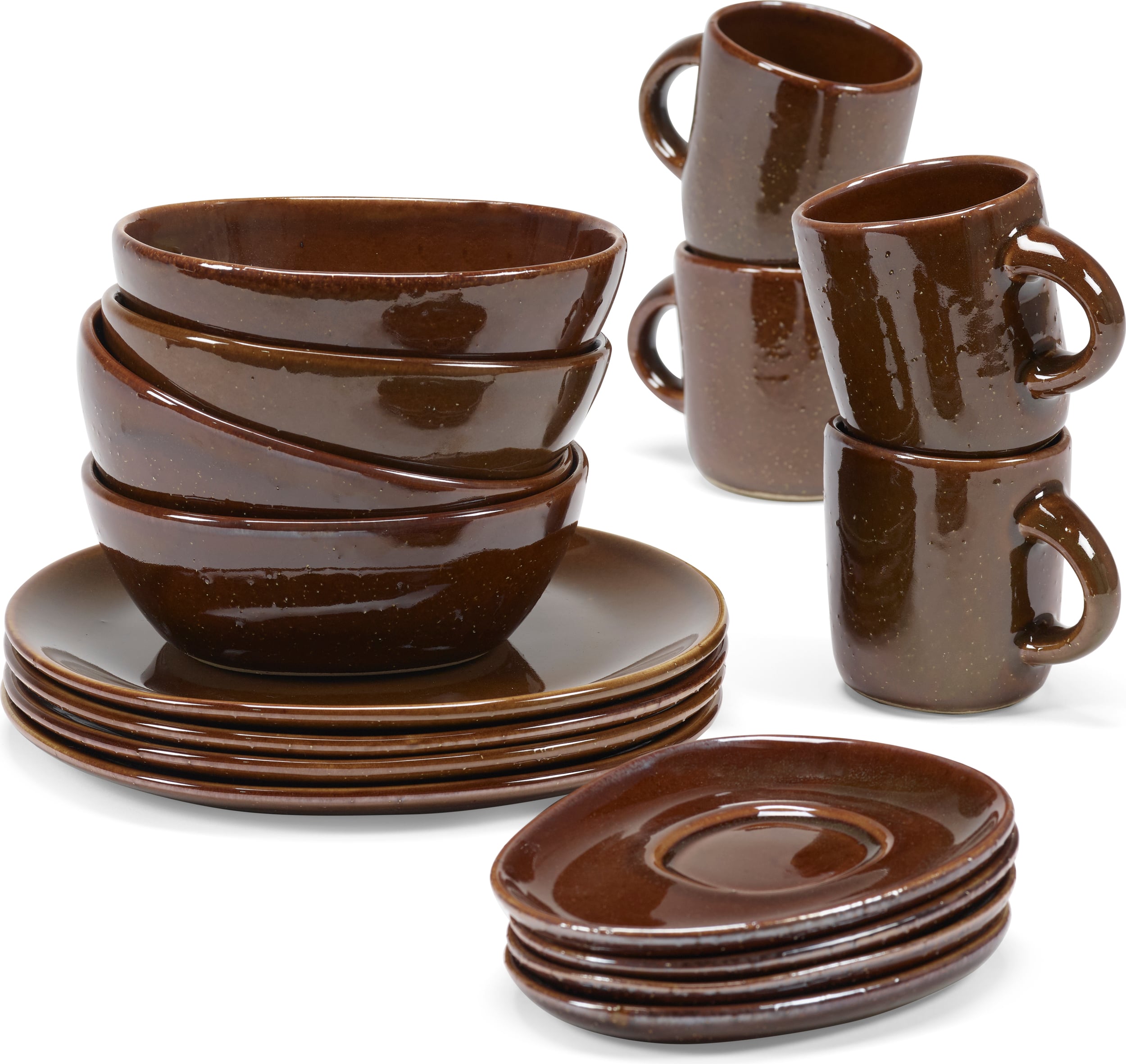 Zestaw śniadaniowy Out of lines brązowy 12 el.