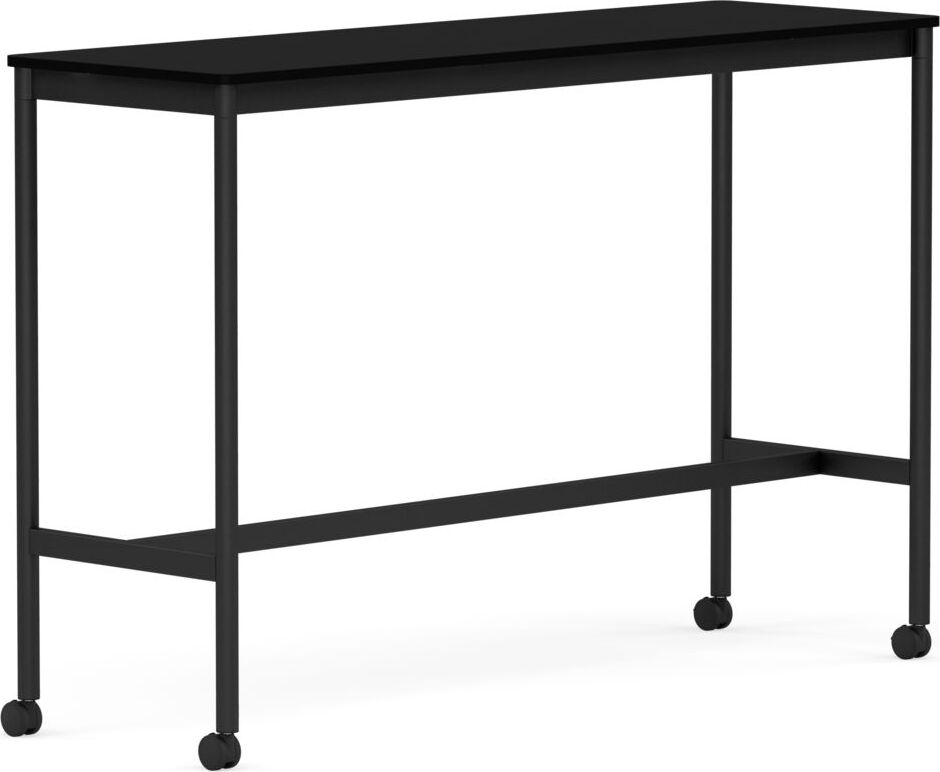 Stół na kółkach Base 50 x 160 x 105 cm czarny laminowany ABS nogi czarne