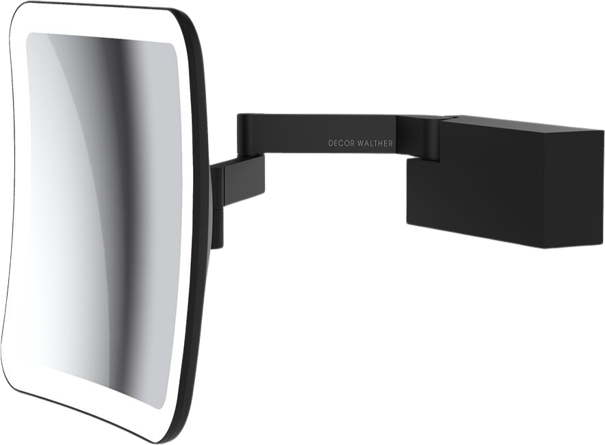 Lusterko kosmetyczne powiększające x5 Vision kwadratowe czarny mat ścienne