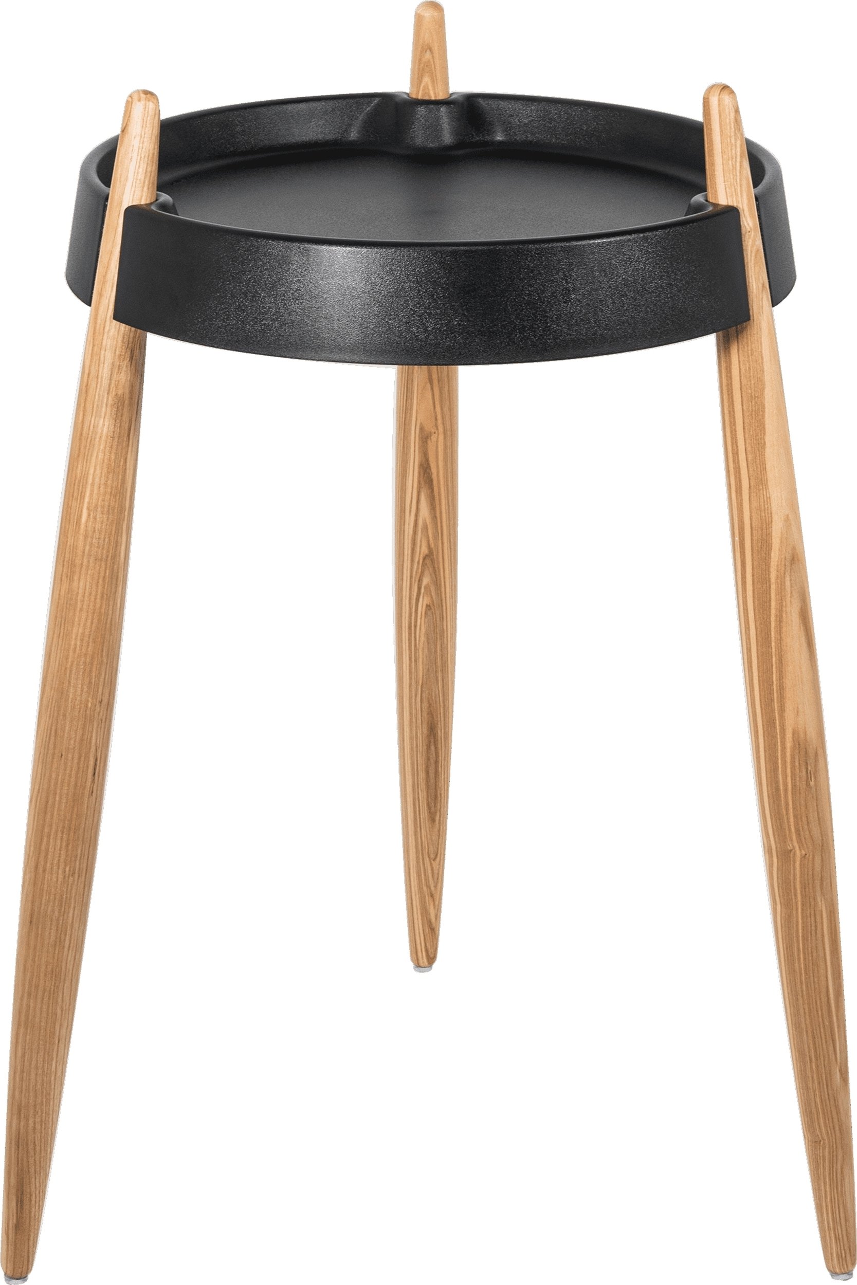 Stolik boczny Liolà 67 cm czarny na jasnych jesionowych nogach