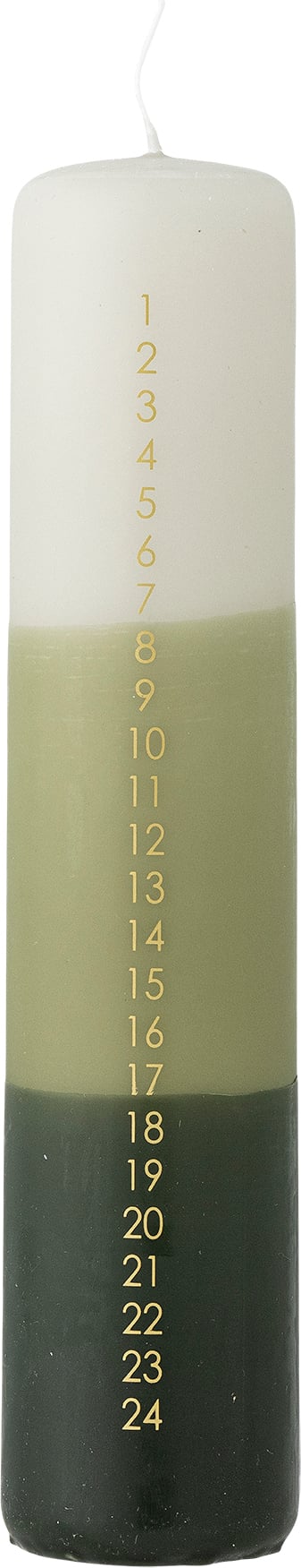 Świeca adwentowa Dip Dye zielona