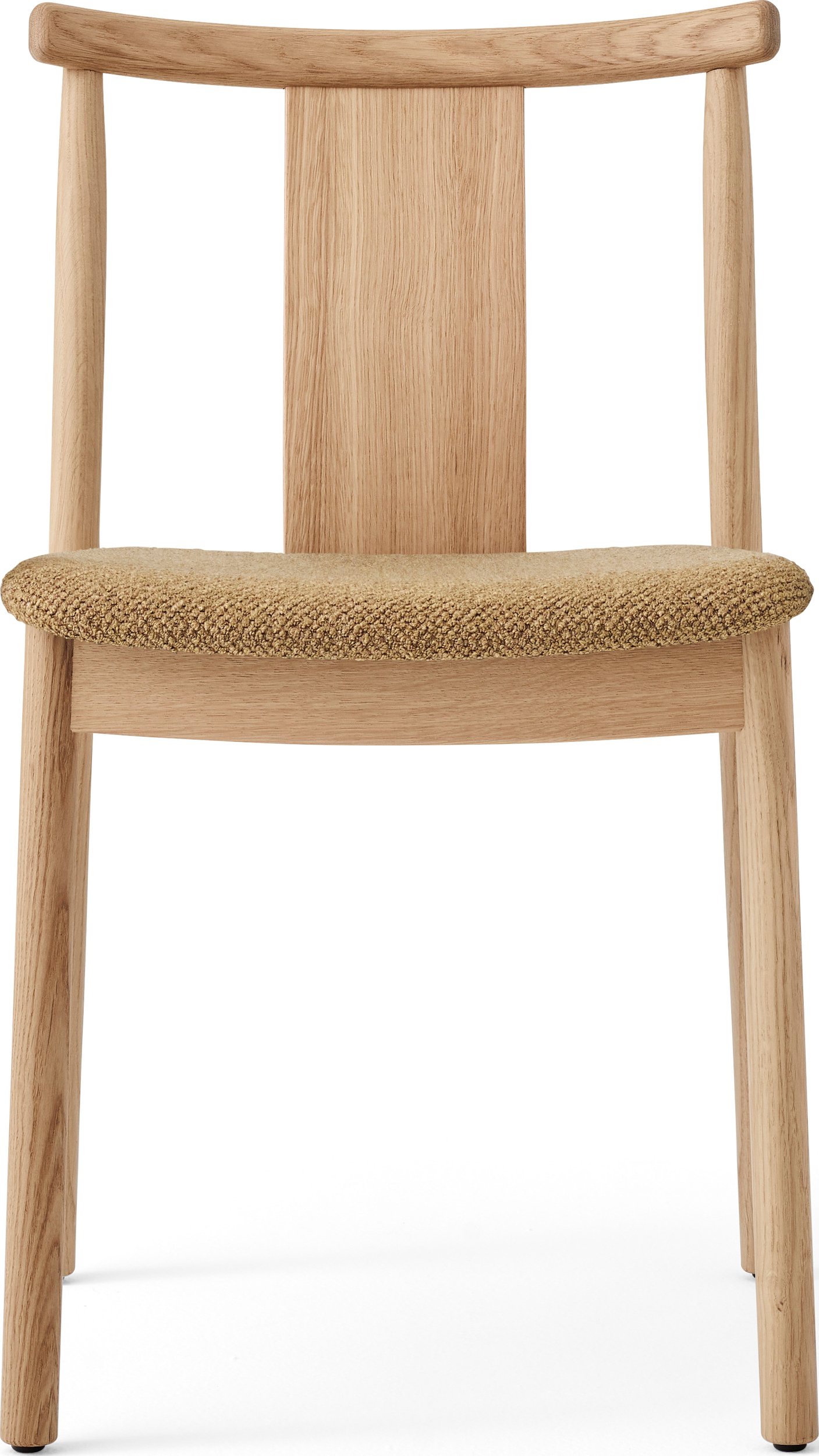 Krzesło Merkur jasnobrązowe dąb naturalny z tapicerowanym siedziskiem