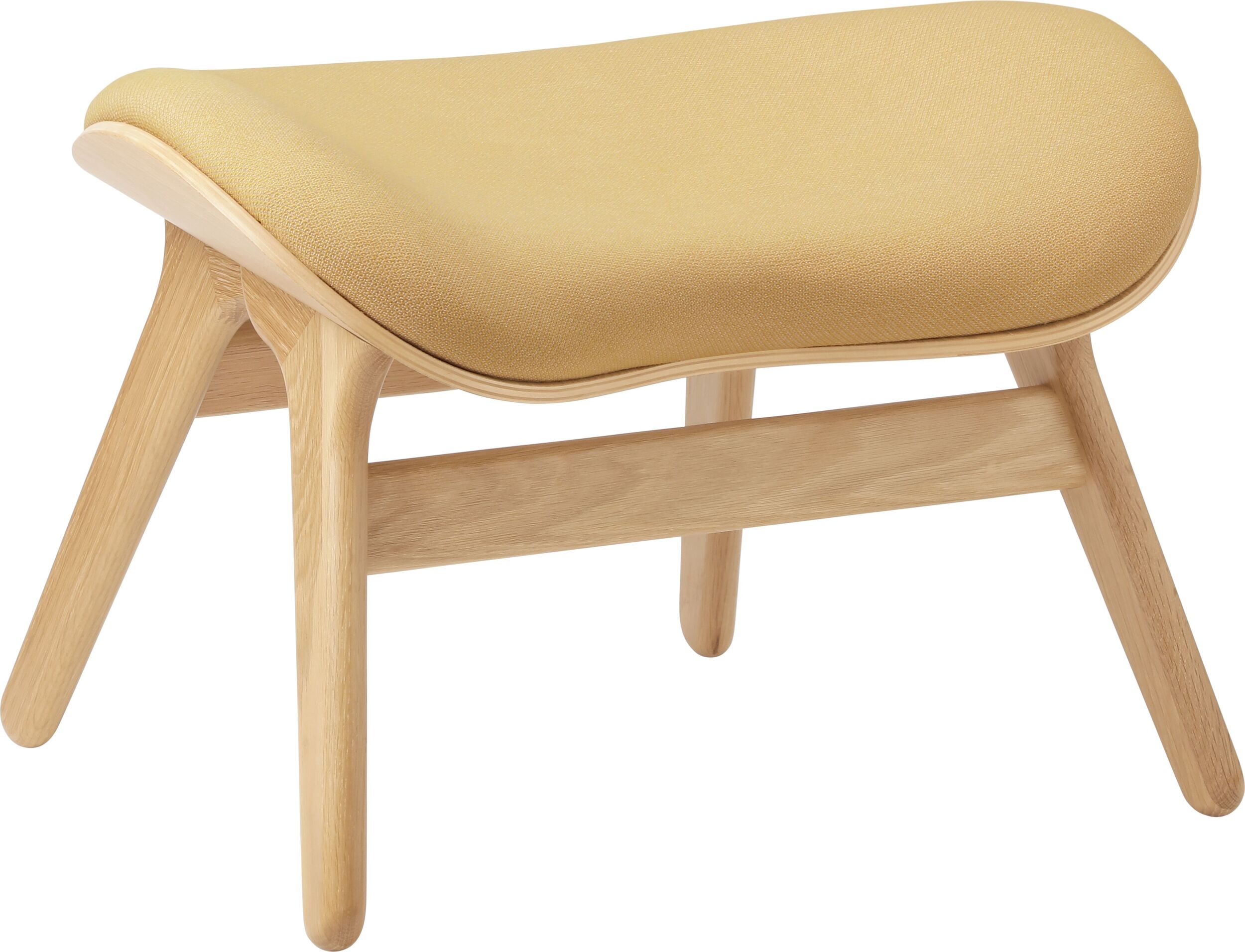 Podnóżek Conversation Piece jasnobeżowy na dębowych nogach