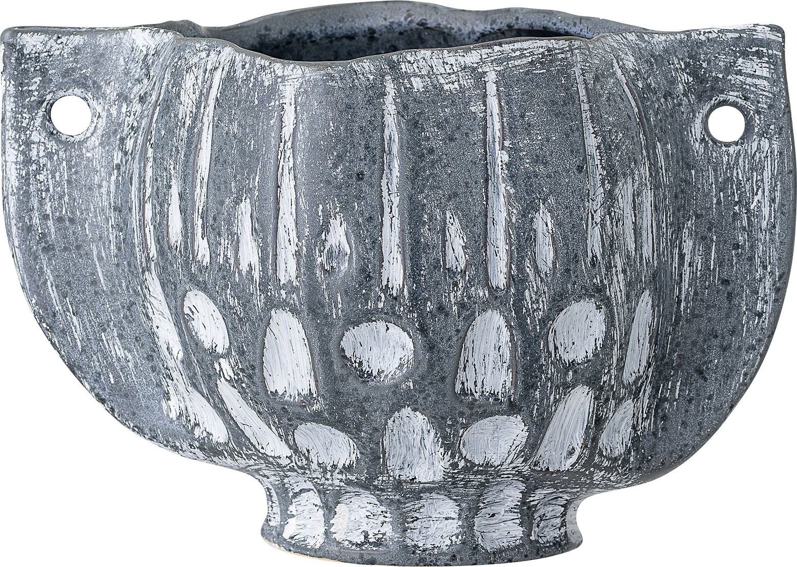 Osłonka na doniczkę Oney 18,5 x 26 cm niebieska kamionkowa