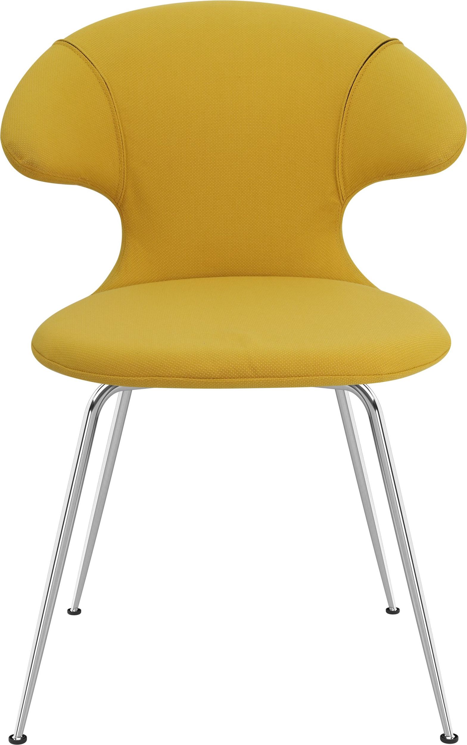 Krzesło Time Flies żółte na chromowanych nogach