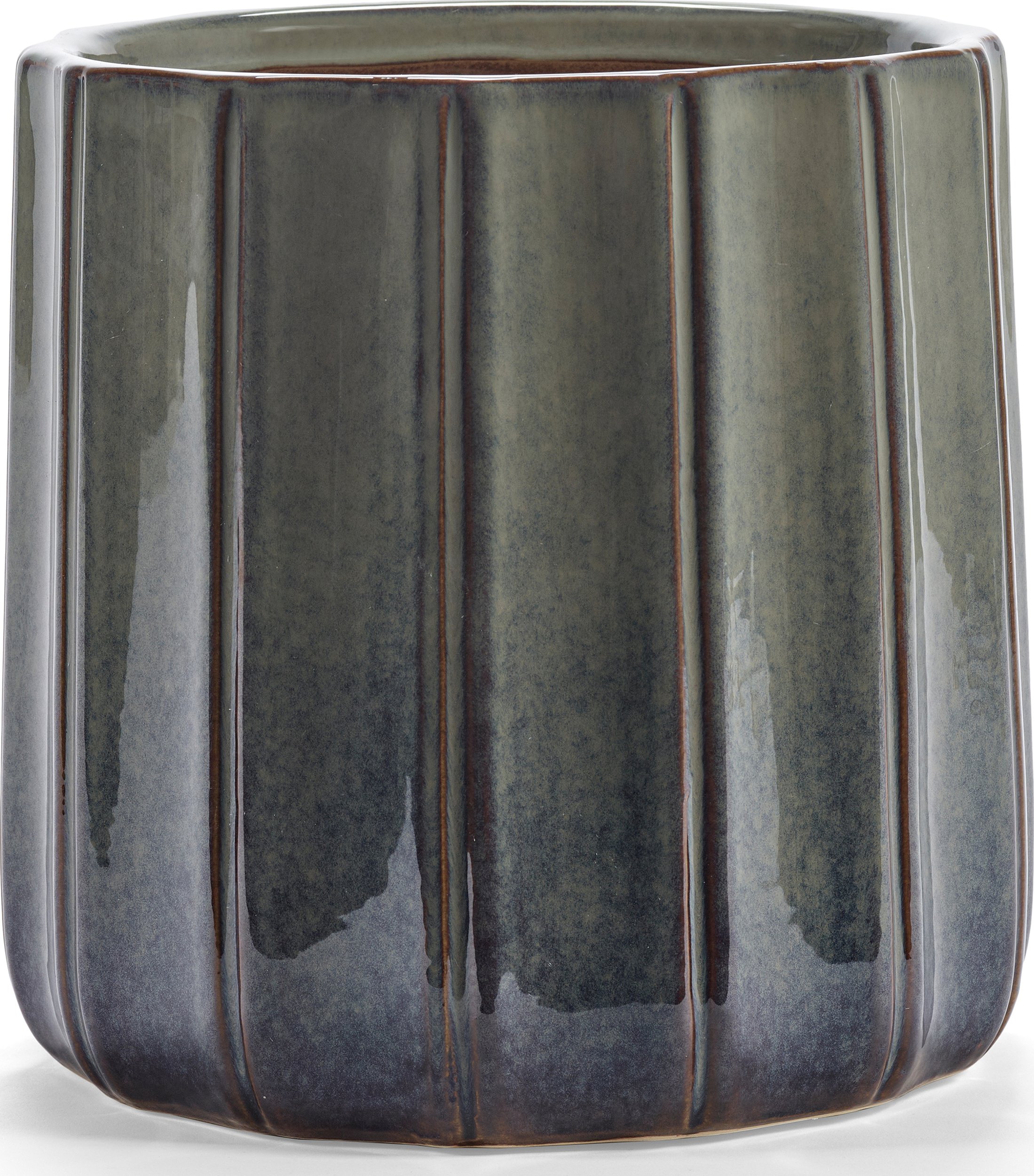 Osłonka na doniczkę Glazed Shades 27 cm niebieskoszara