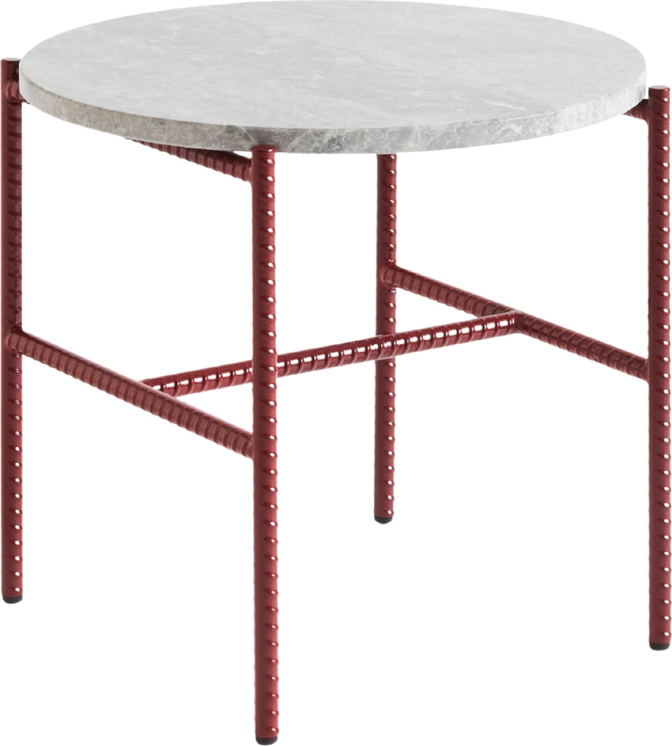 Stolik boczny Rebar okrągły 45 x 40,5 cm szaro-czerwony marmur