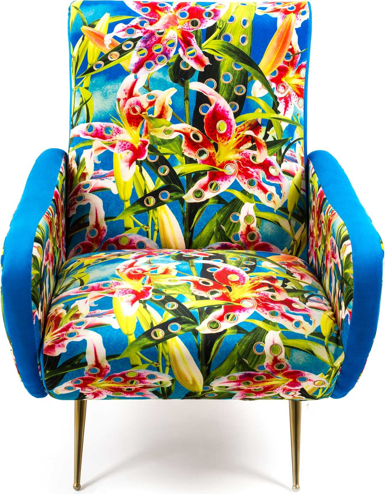 Fotel z wysokim oparciem Seletti Wears Toiletpaper Flowers