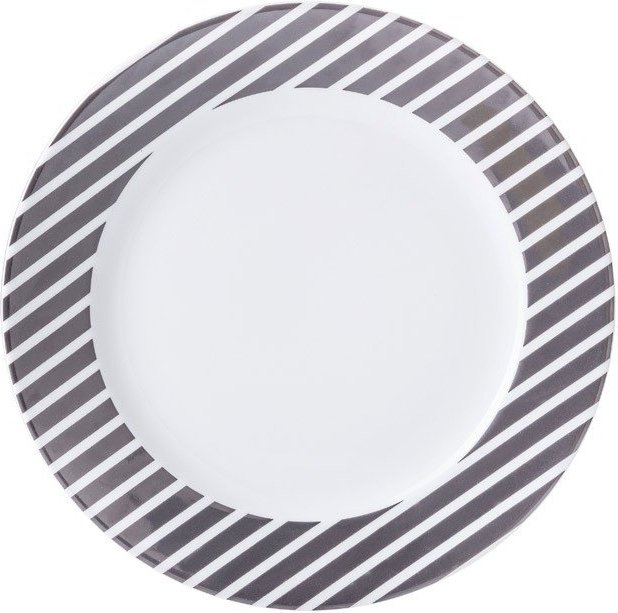Talerz płaski Cosmopolitan 26 cm Mix & Match czarne pasy