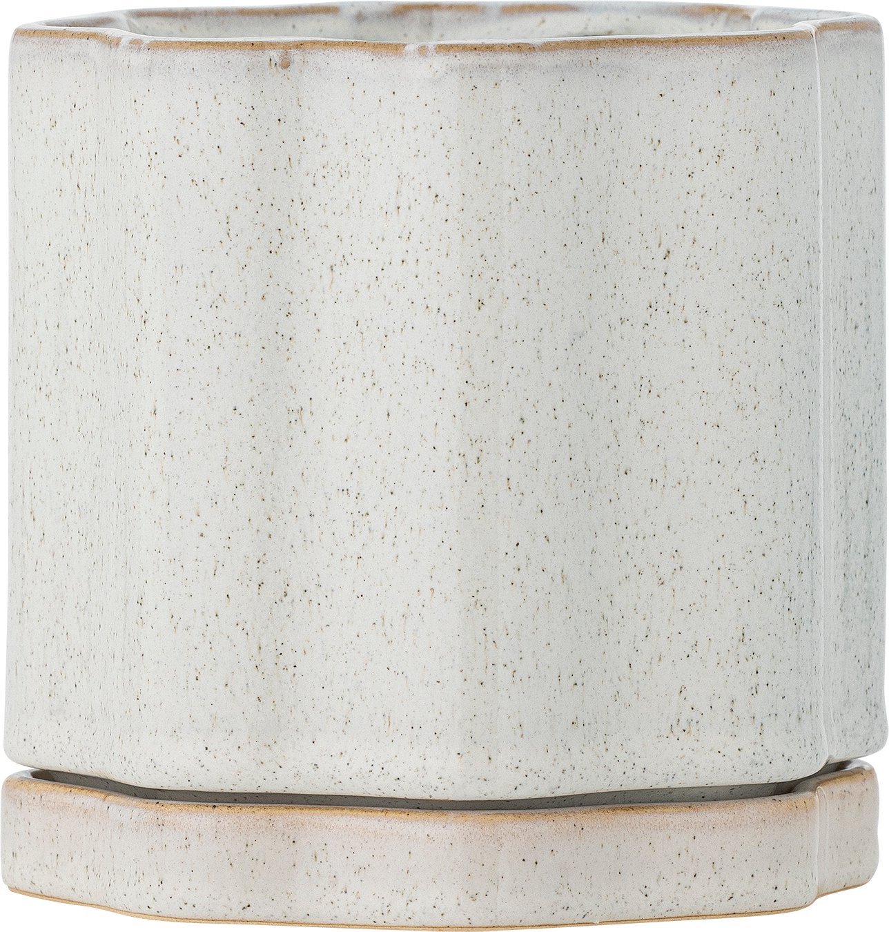 Doniczka z podstawką Argyle szara