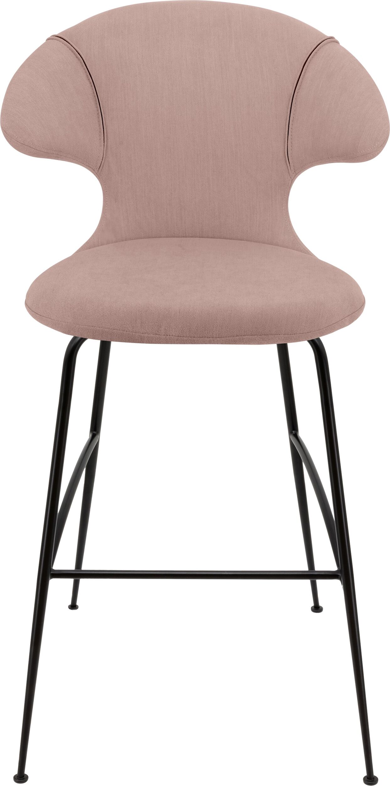 Krzesło barowe Time Flies różowe na czarnych nogach