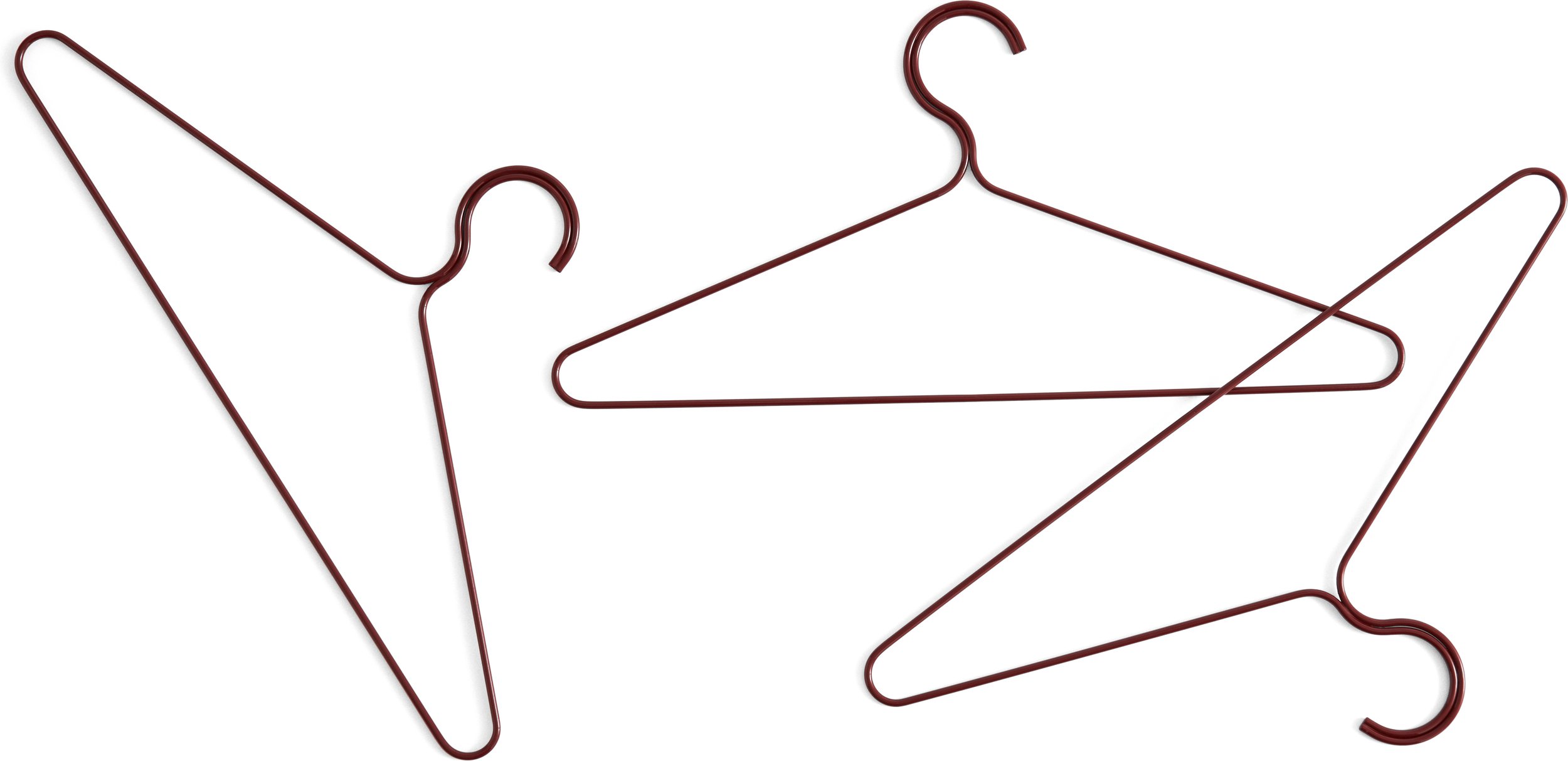 Wieszaki na ubrania Colour brązowoczerwone 3 szt.