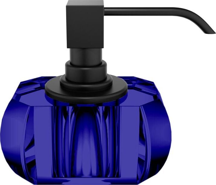 Dozownik do mydła Kristall ciemnoniebieski z pompką czarny mat