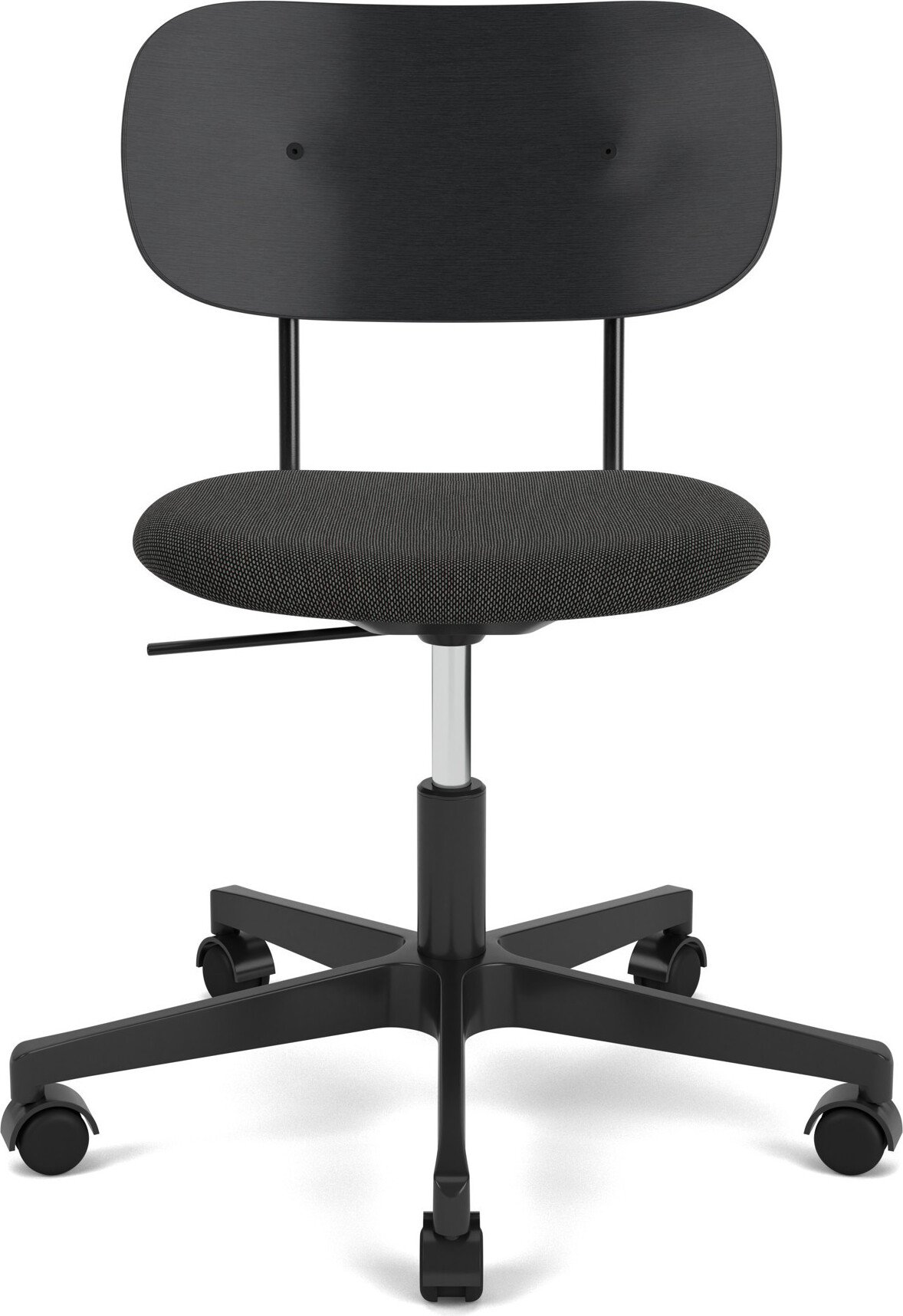 Krzesło obrotowe Co czarne oparcie czarny dąb z tapicerowanym siedziskiem