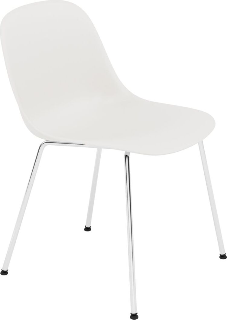 Krzesło Fiber Tube białe na chromowanych nogach