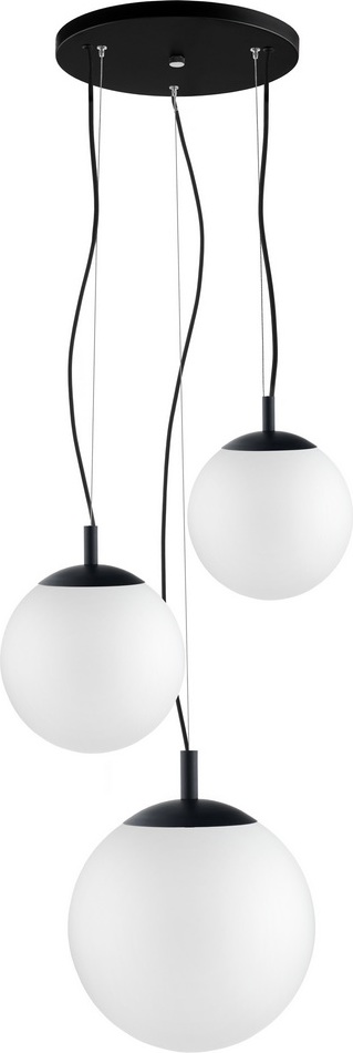 Lampa wisząca Alur 2 czarna z białymi kloszami