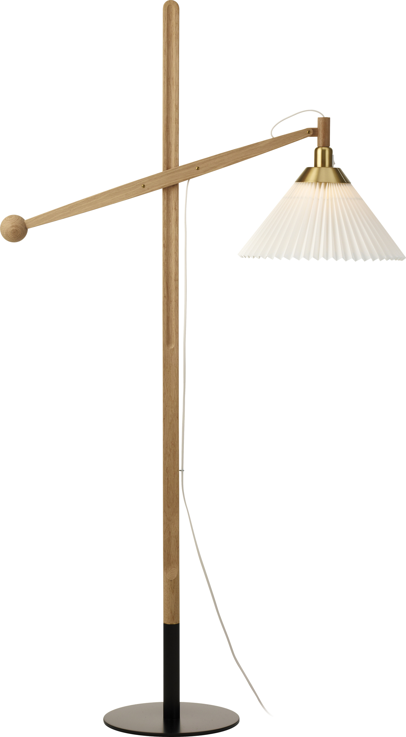 Lampa stojąca Classic 325 jasny dąb z foliowym kloszem