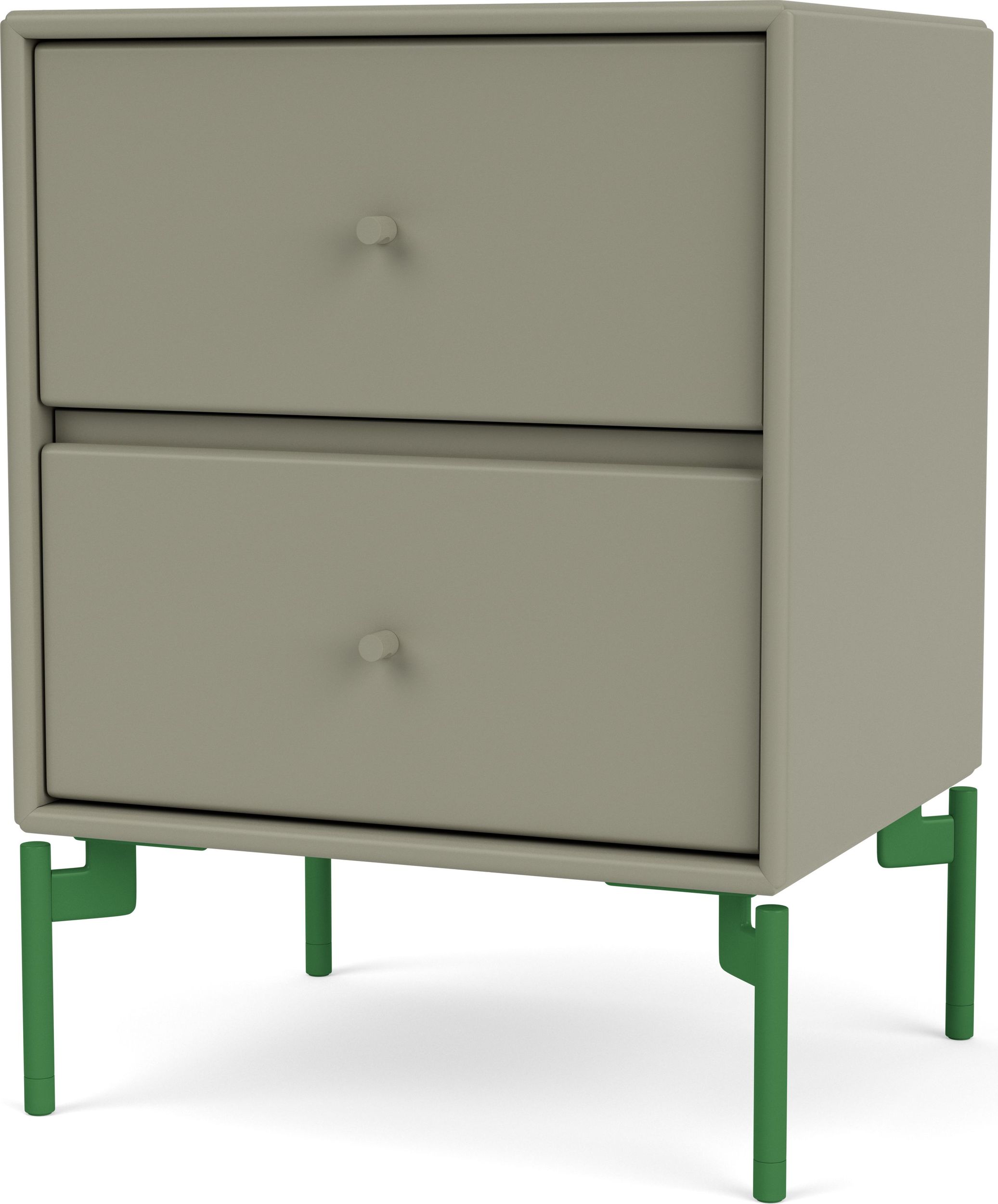 Szafka nocna Drift brązowozielona na zielonych nogach