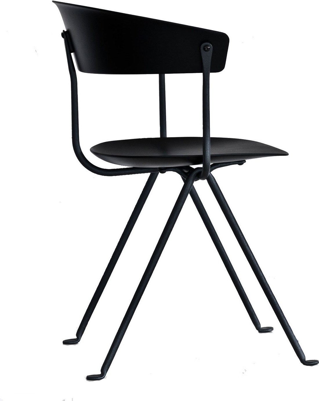 Krzesło Officina czarne nogi czarne siedzisko i oparcie