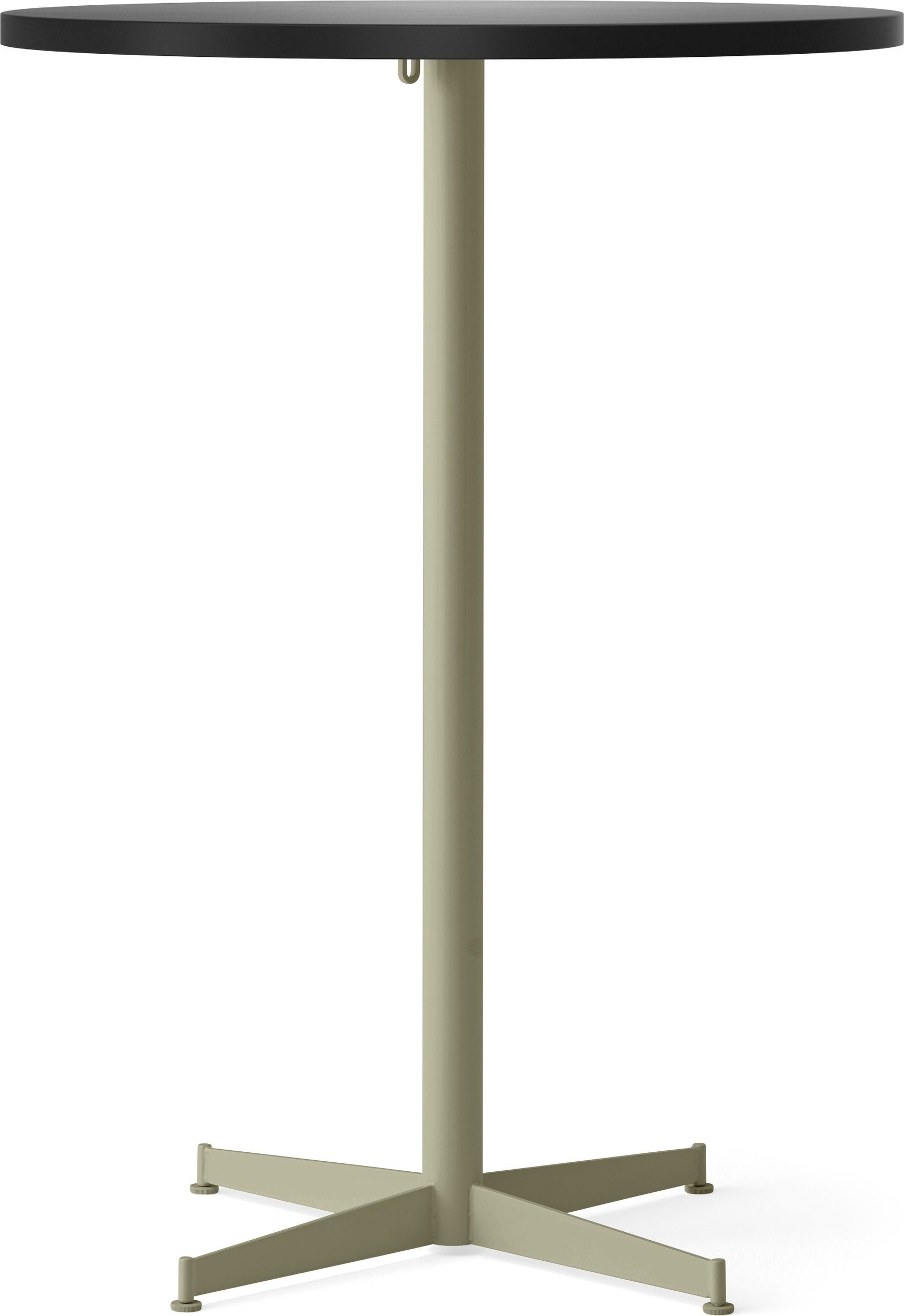 Stół barowy z oliwkową podstawą Nook Star Base Linoleum wysoki 80 cm czarny