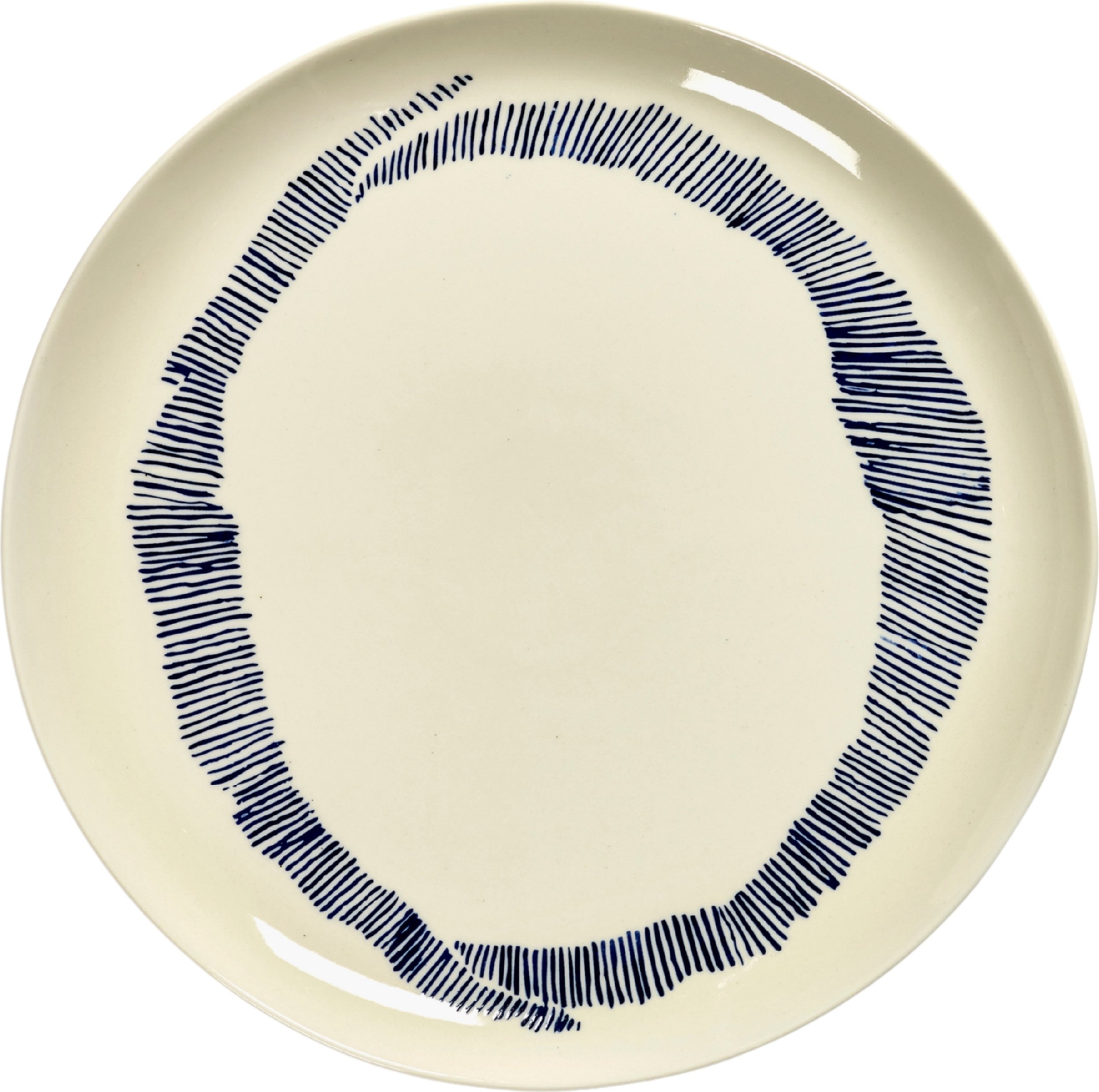 Talerz obiadowy Feast 26,5 cm biało-niebieski