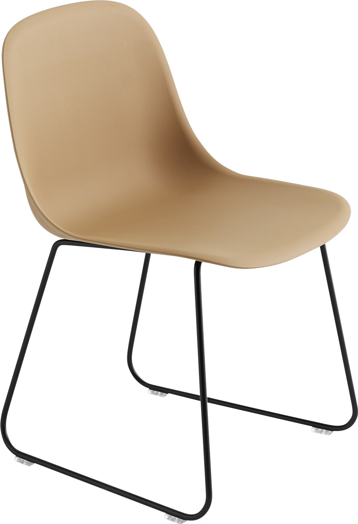 Krzesło Fiber Sled ochra na stalowych nogach