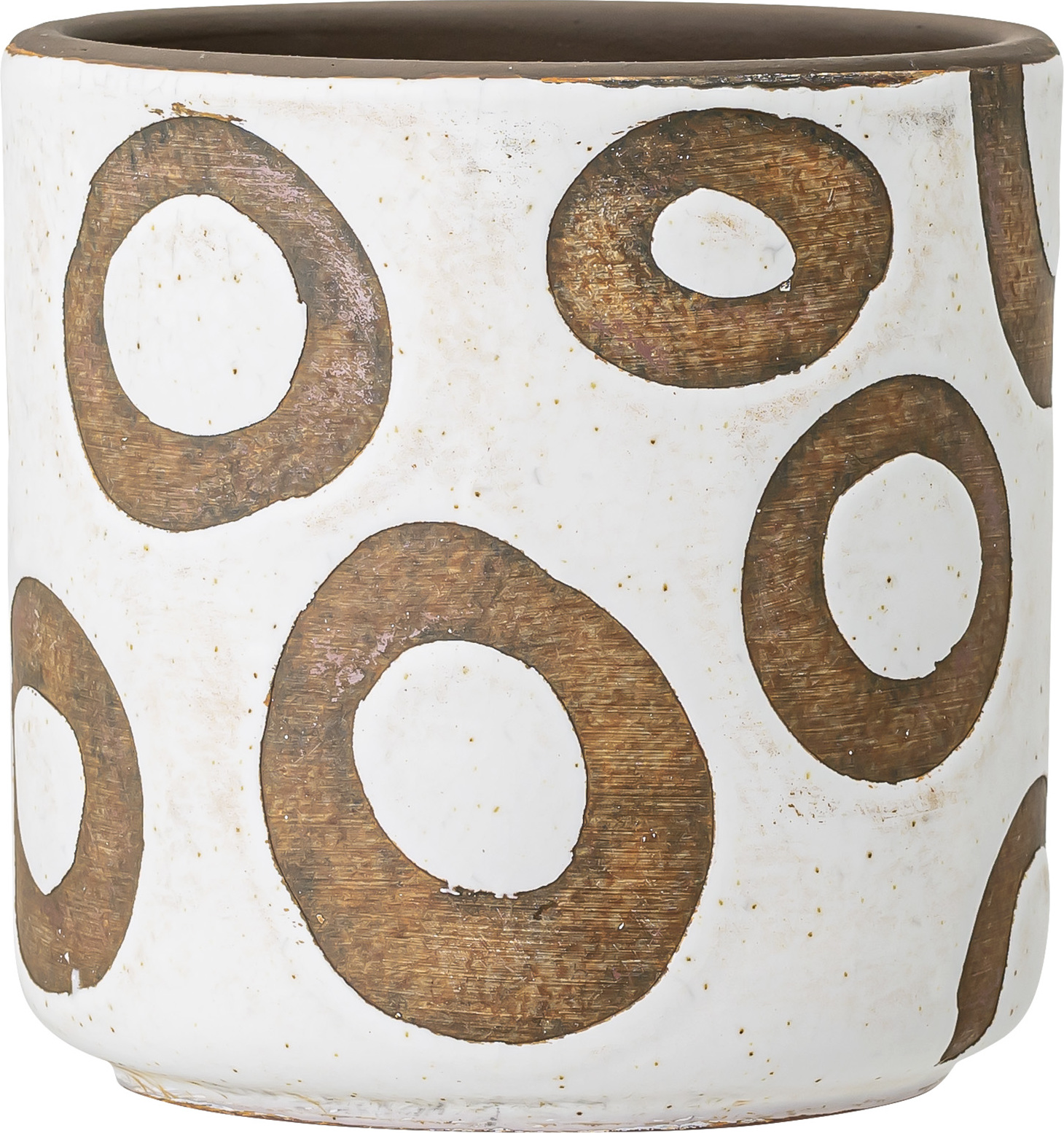 Osłonka na doniczkę Avo w okręgi 12 cm biała