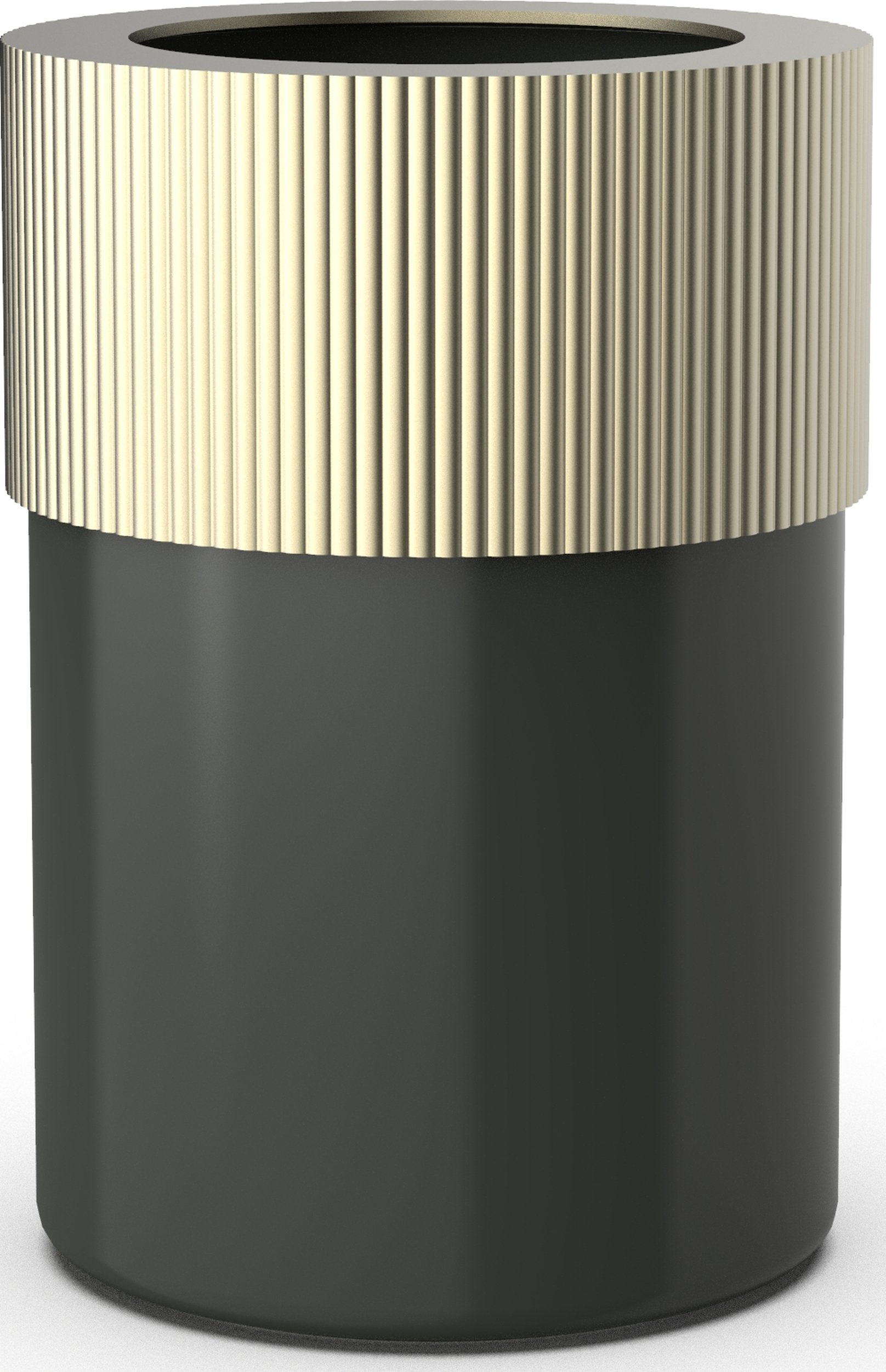 Kosz łazienkowy na śmieci Of Line czarny ze złotą pokrywką