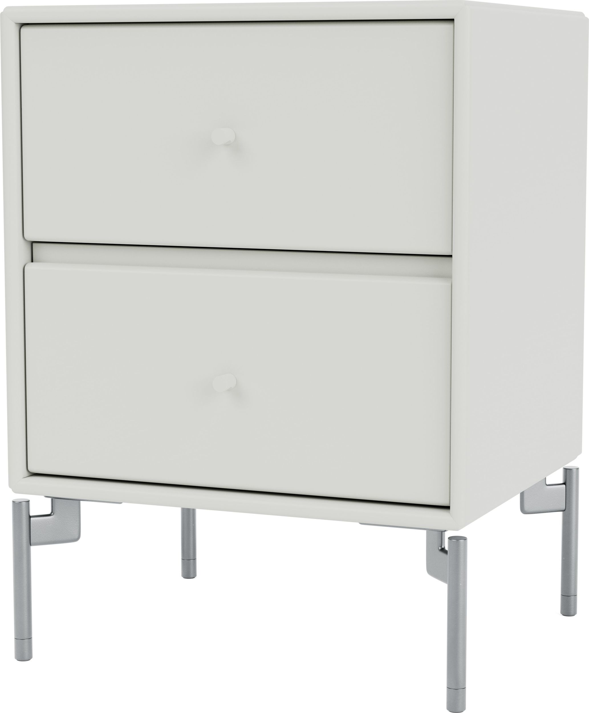 Szafka nocna Drift jasnoszara na chromowanych nogach