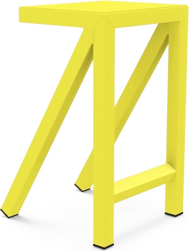 Stołek barowy Bureaurama 62 cm żółty