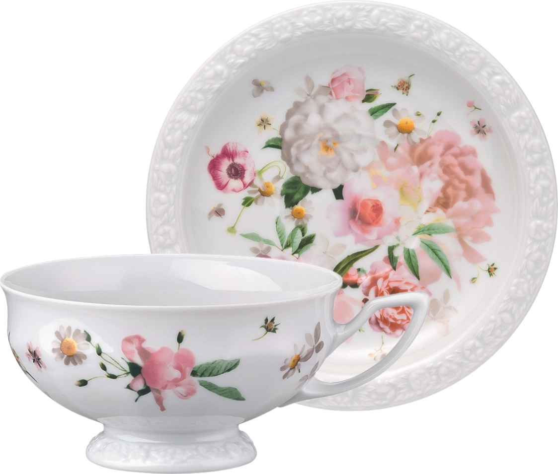 Filiżanka do herbaty Maria Róża 200 ml ze spodkiem