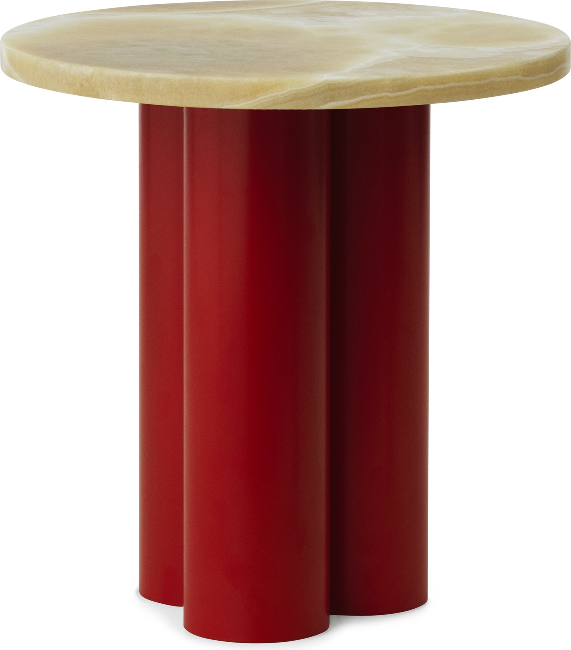 Stolik Dit Onyx Honey na czerwonych nogach